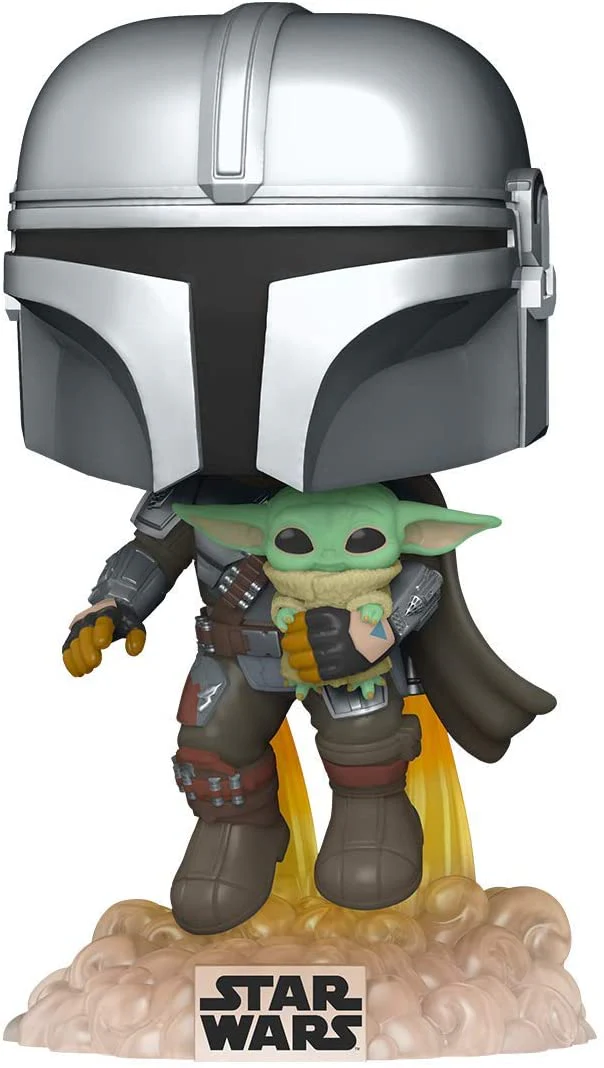 Funko Pop! Star Wars: The Mandalorian - Mandalorian Flying with The Child Vinyl Figure - Image 1