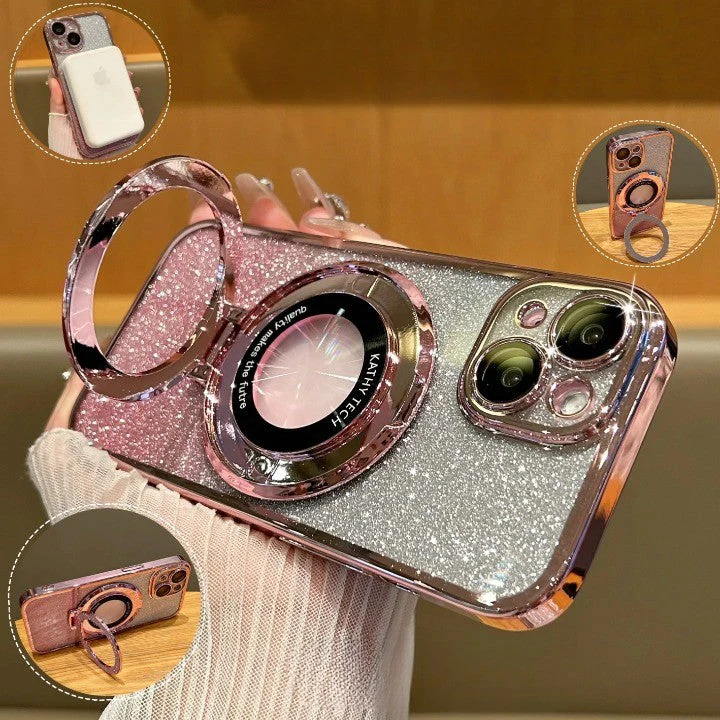Glitter Magnetic Ring Stand Phone Case - Image 1