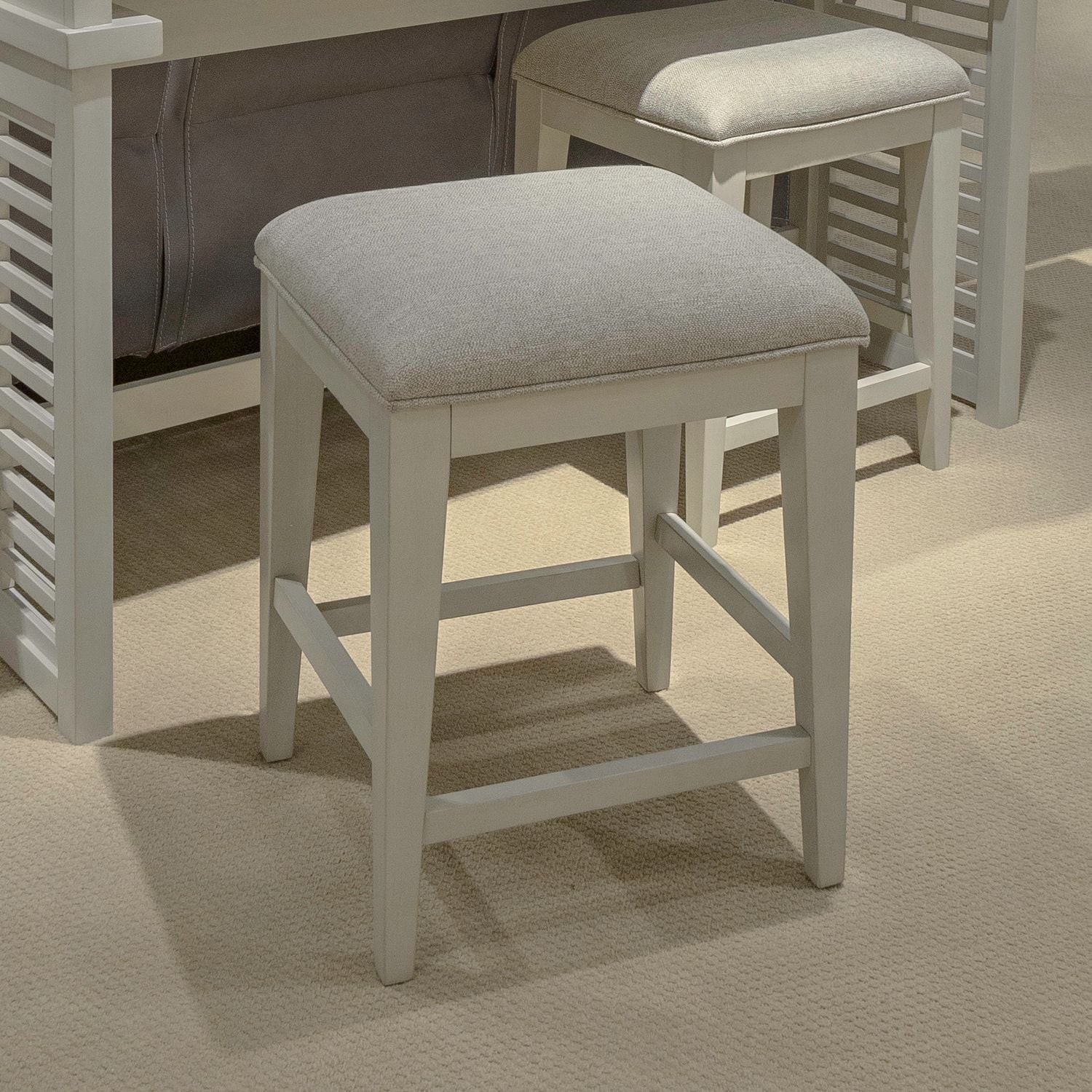 Berkley Square - Upholstered Console Stool - Linen & Khaki - Image 1