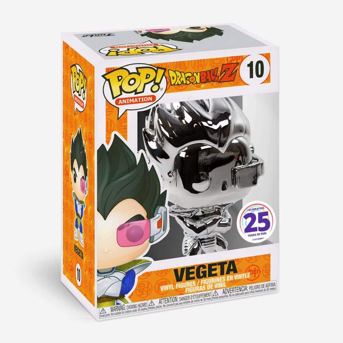 Funko Pop! Dragon Ball Z Vegeta Silver Chrome Exclusive Vinyl Figure - Image 1