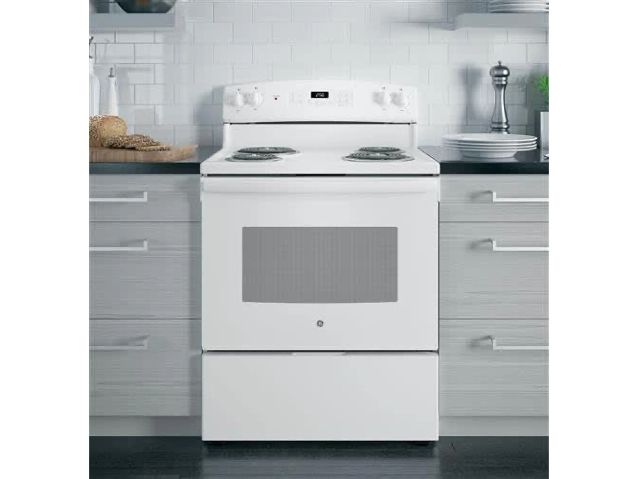 GE 30" Freestanding Electric Range With 4 Coil Elements - White - Image 3
