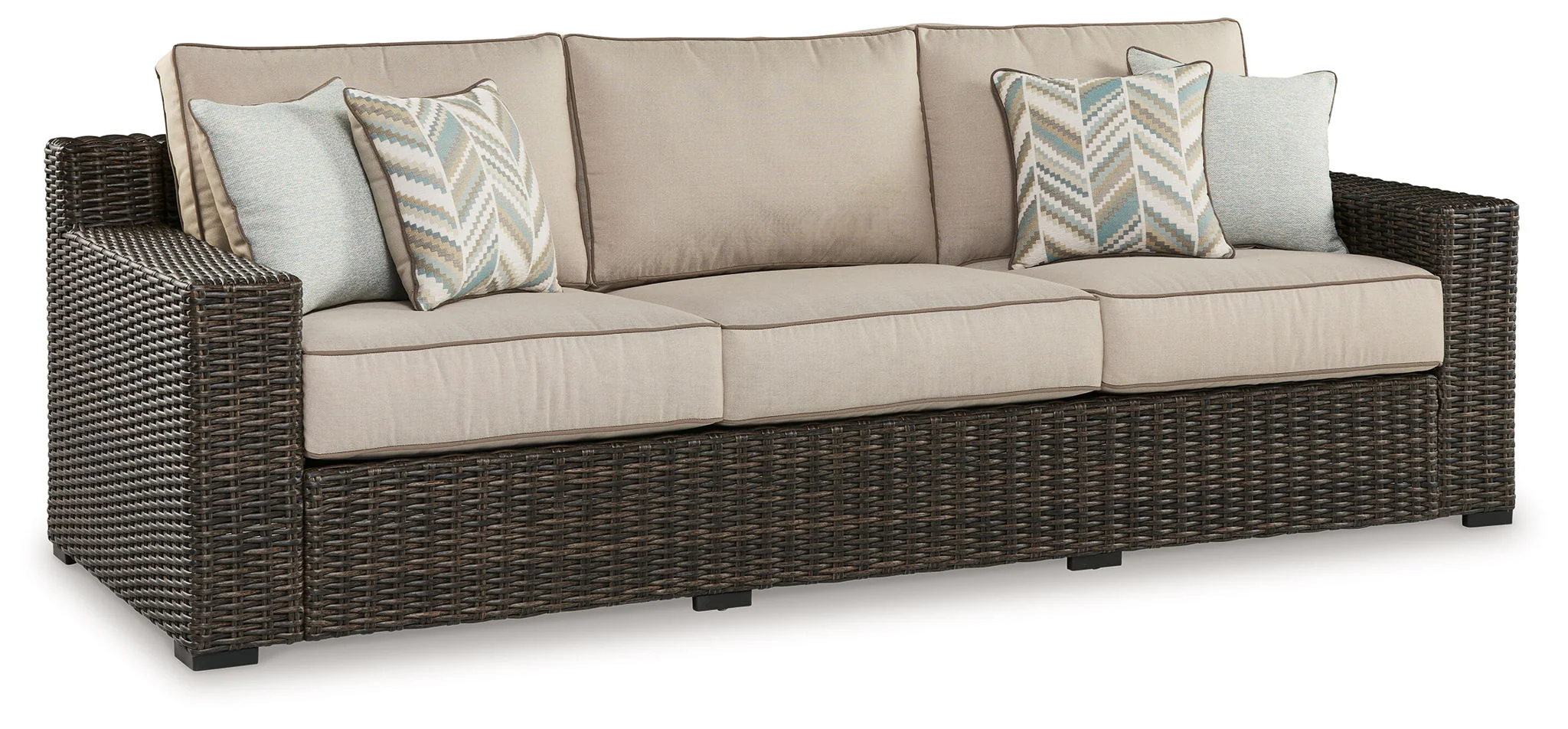 Coastline Bay – Sofa With Cushion – Brown