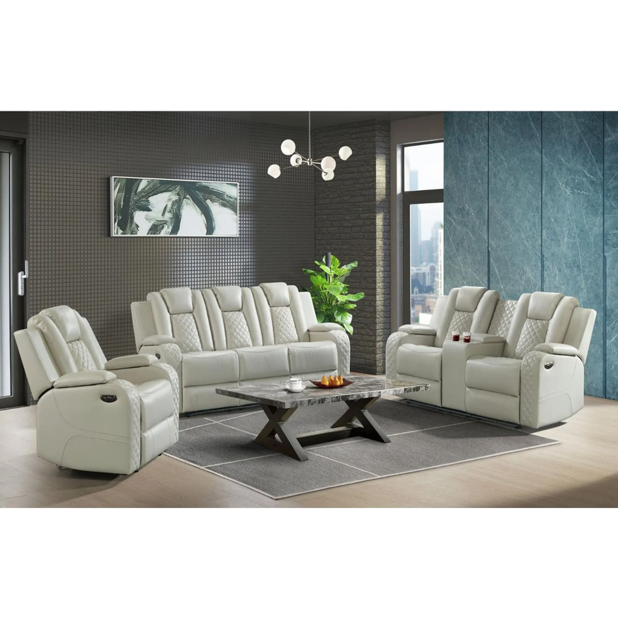 Carlo - Power Motion Loveseat With Power Headrest, Console And LED - Image 3