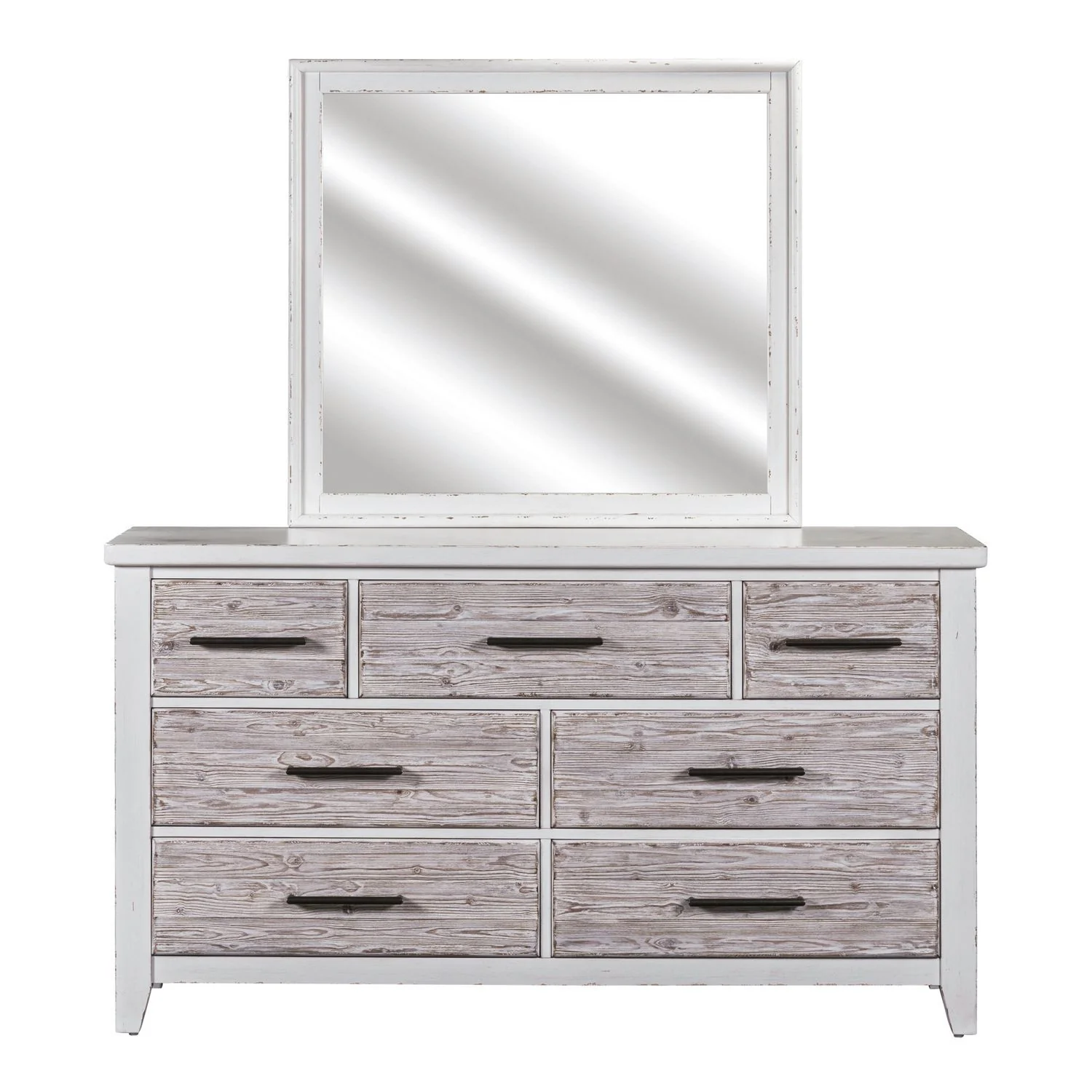 Backroads - Dresser & Mirror - Weathered White - Image 3