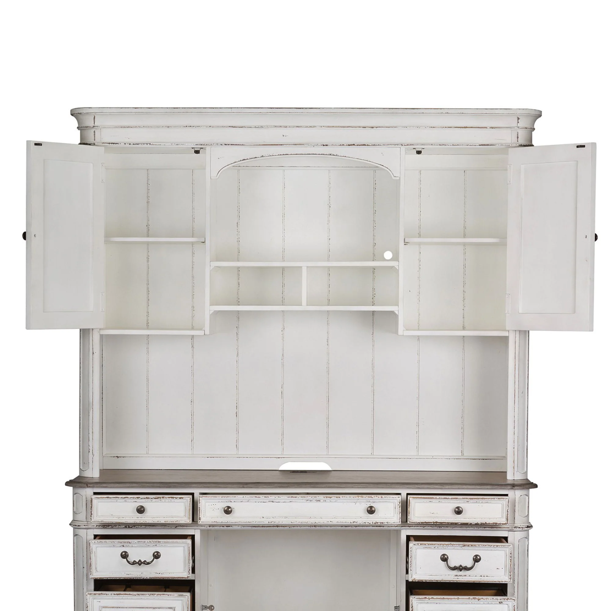 Magnolia Manor - Jr Executive Credenza Hutch - Antique White - Image 2