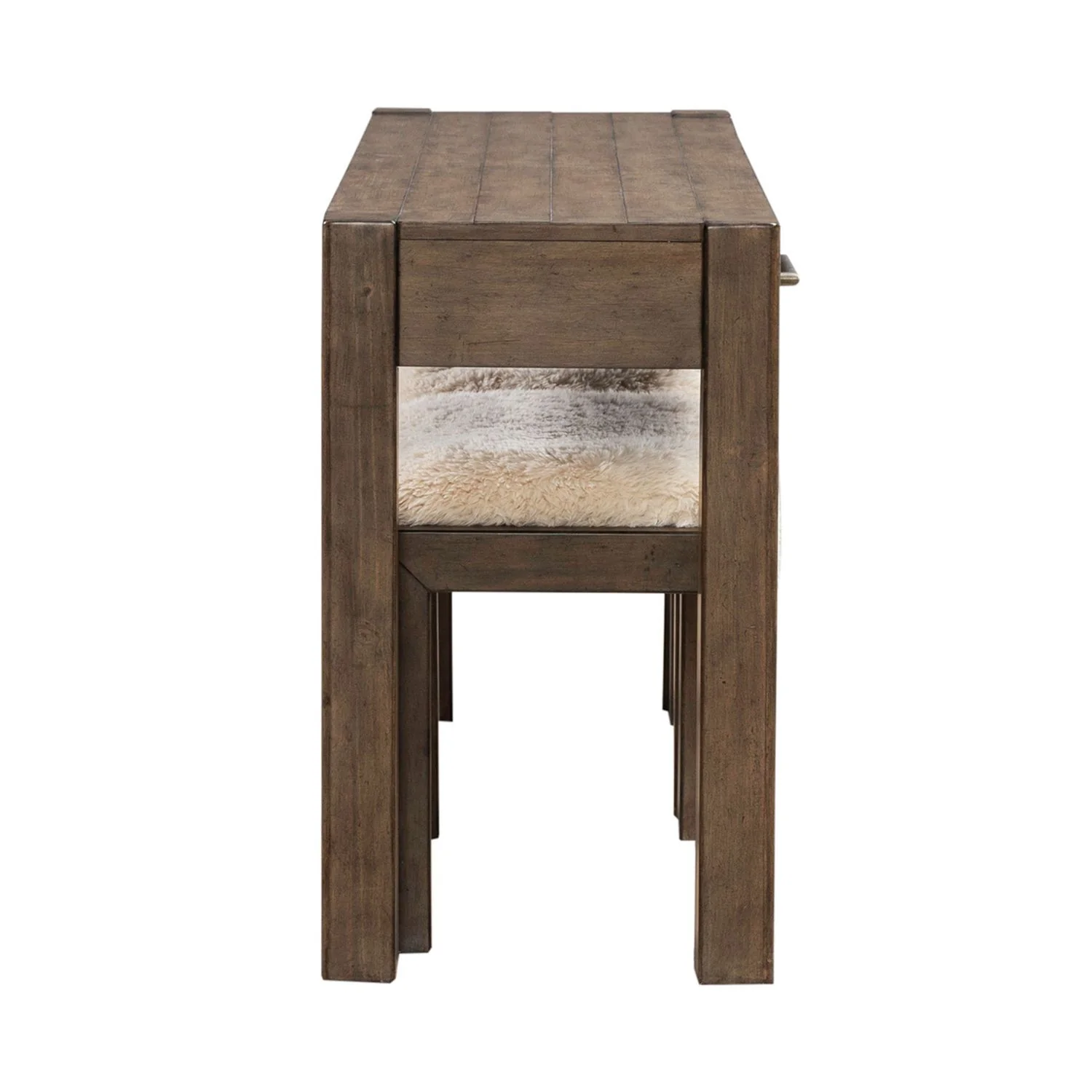 Broadmore - 3 Piece Table Set (1 Console Table 2 Console Stools) - Cobblestone Brown - Image 3
