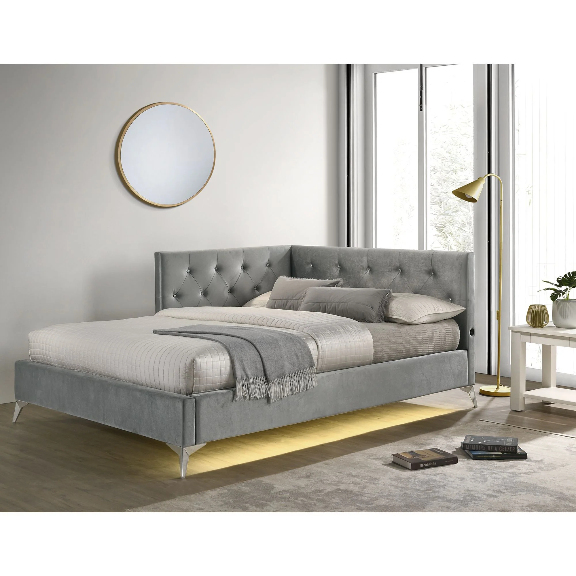 Amberley - Full Upholstered Corner Bed With LED And USB - Image 3