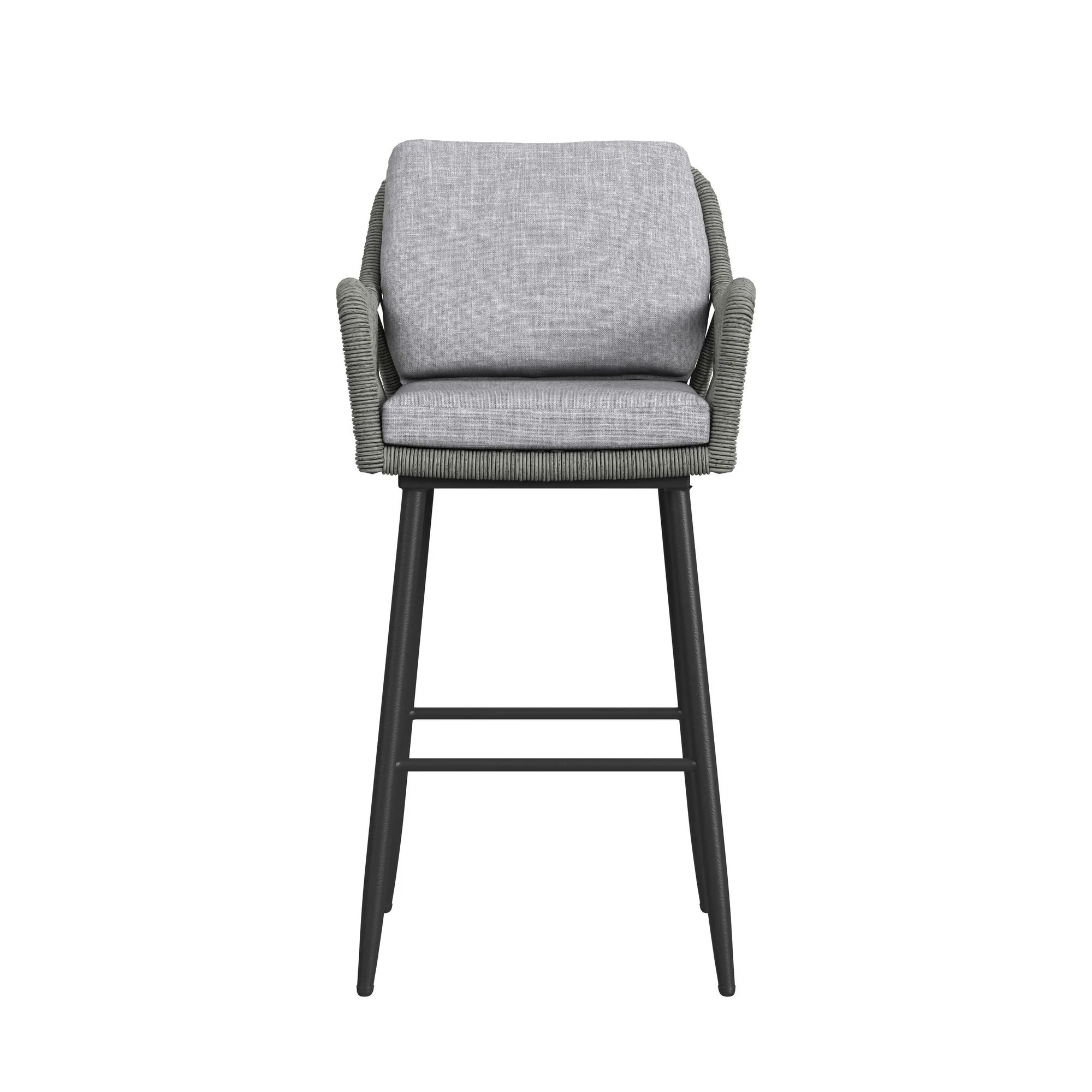 Bayhill - Fabric Barstool (Set of 2) - Black / Gray - Image 3