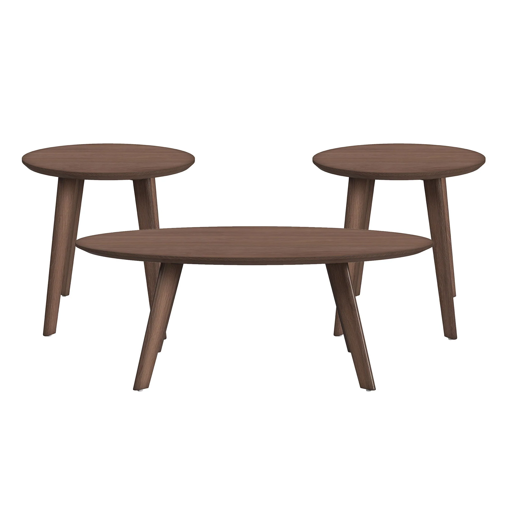 Theo – Three Pack Occasional Set With Coffee Table And 2 End Tables – Walnut