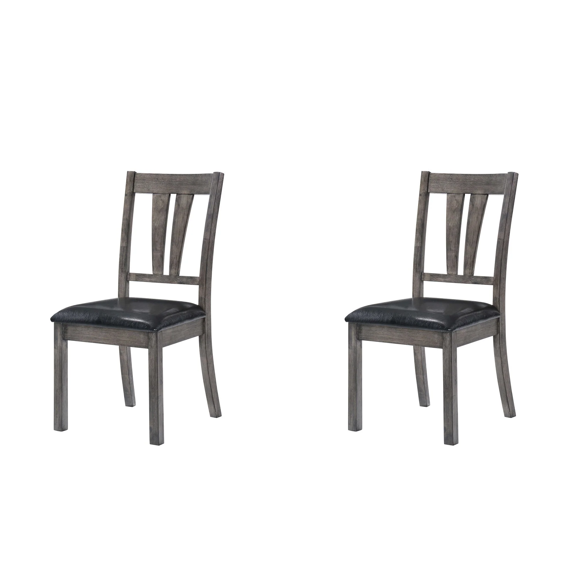 Nathan - Fan Back Chair With PU Seat (Set of 2) - Gray Oak - Image 1