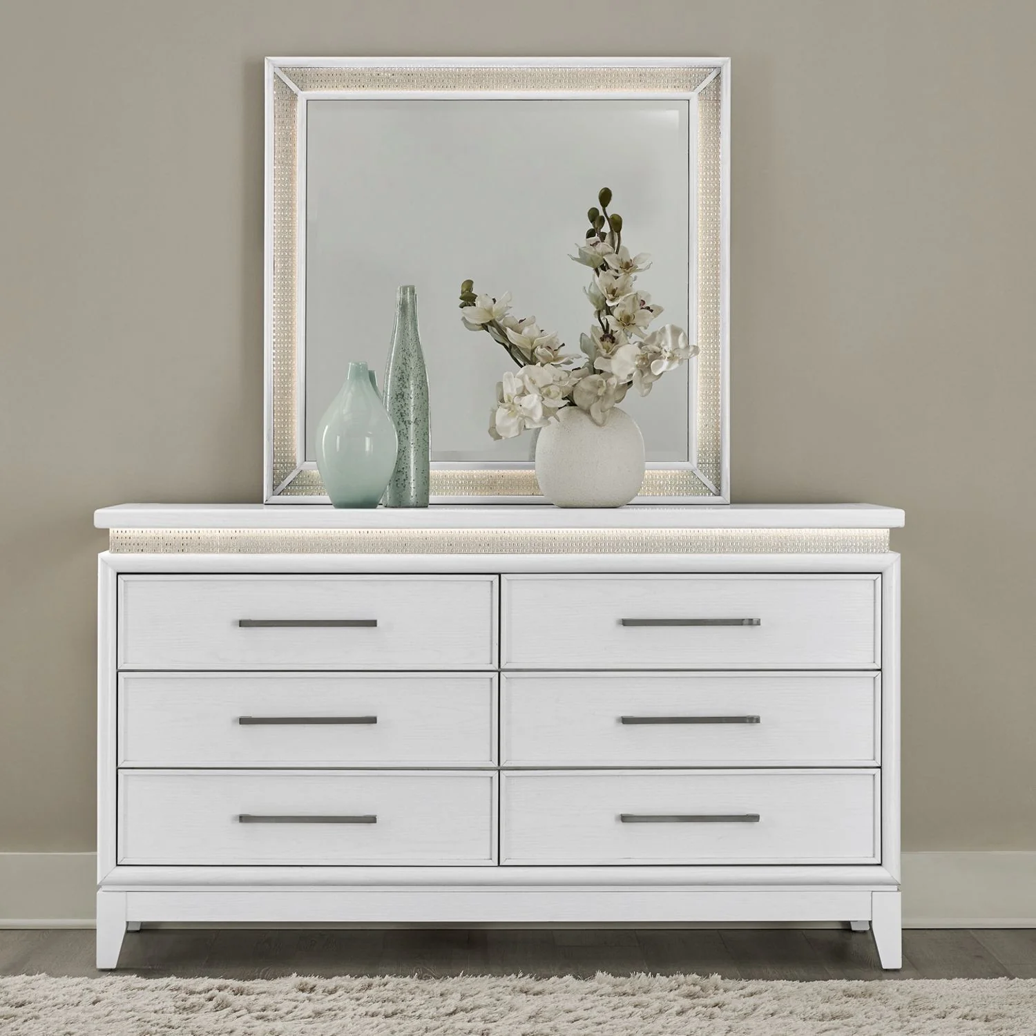 Reflections - 6 Drawer Dresser With Lights - Image 1