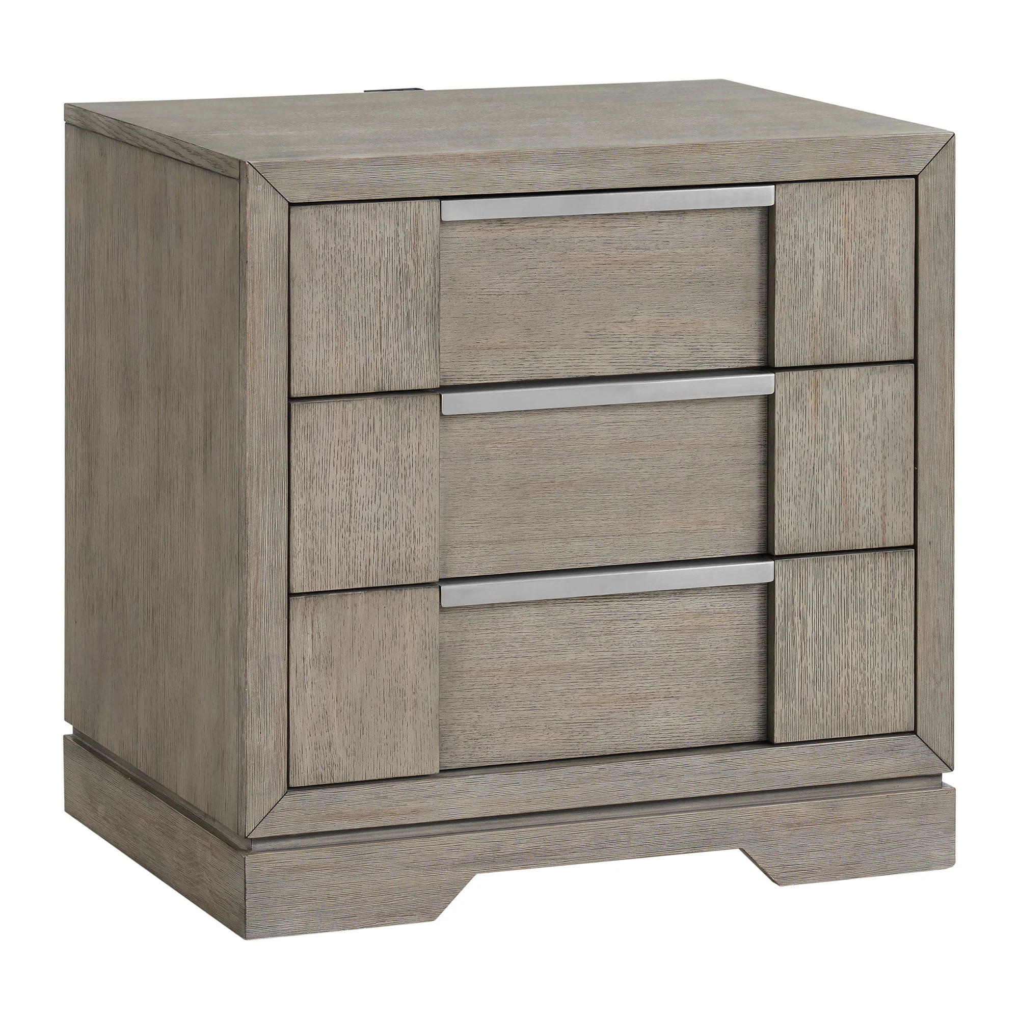 Kelis – 3 Drawer Nightstand With USB – Gray