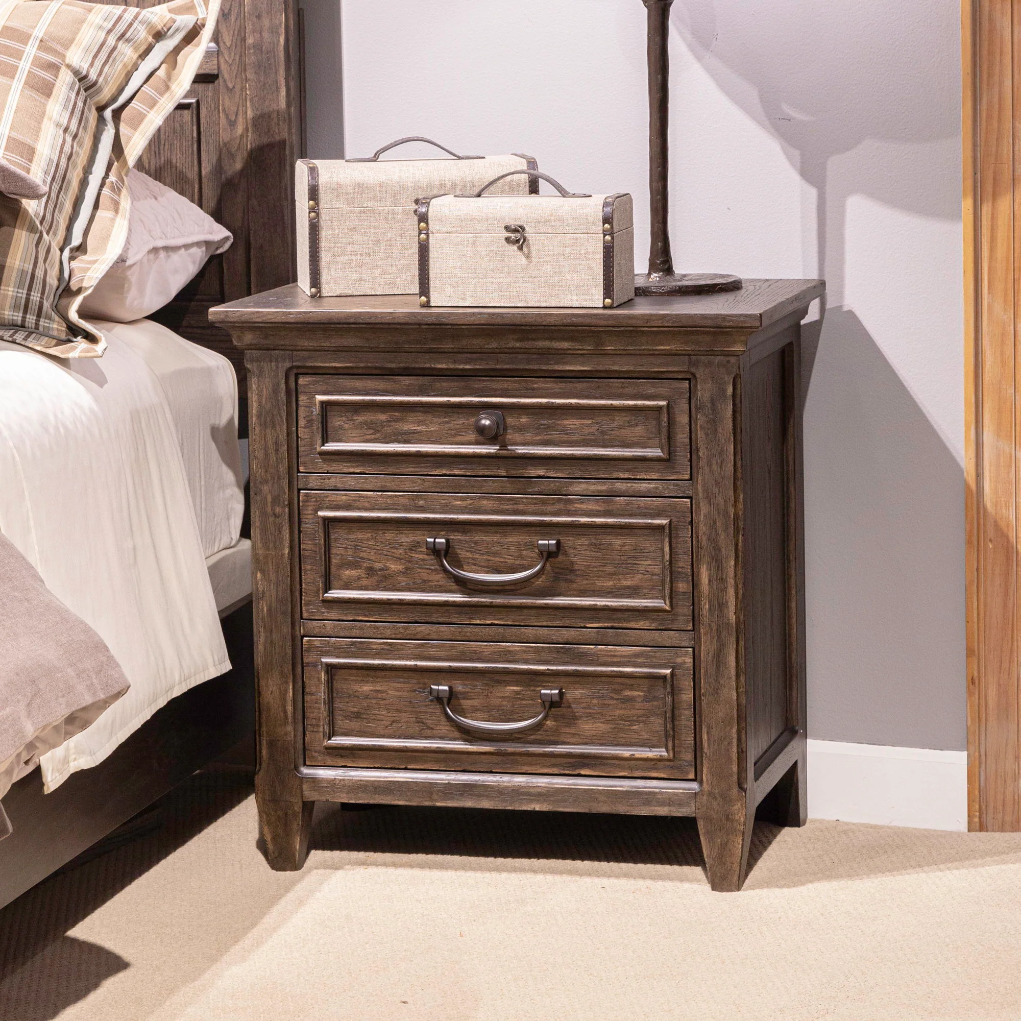 Paradise Valley - Nightstand With Charging Station - Saddle Brown - Image 1