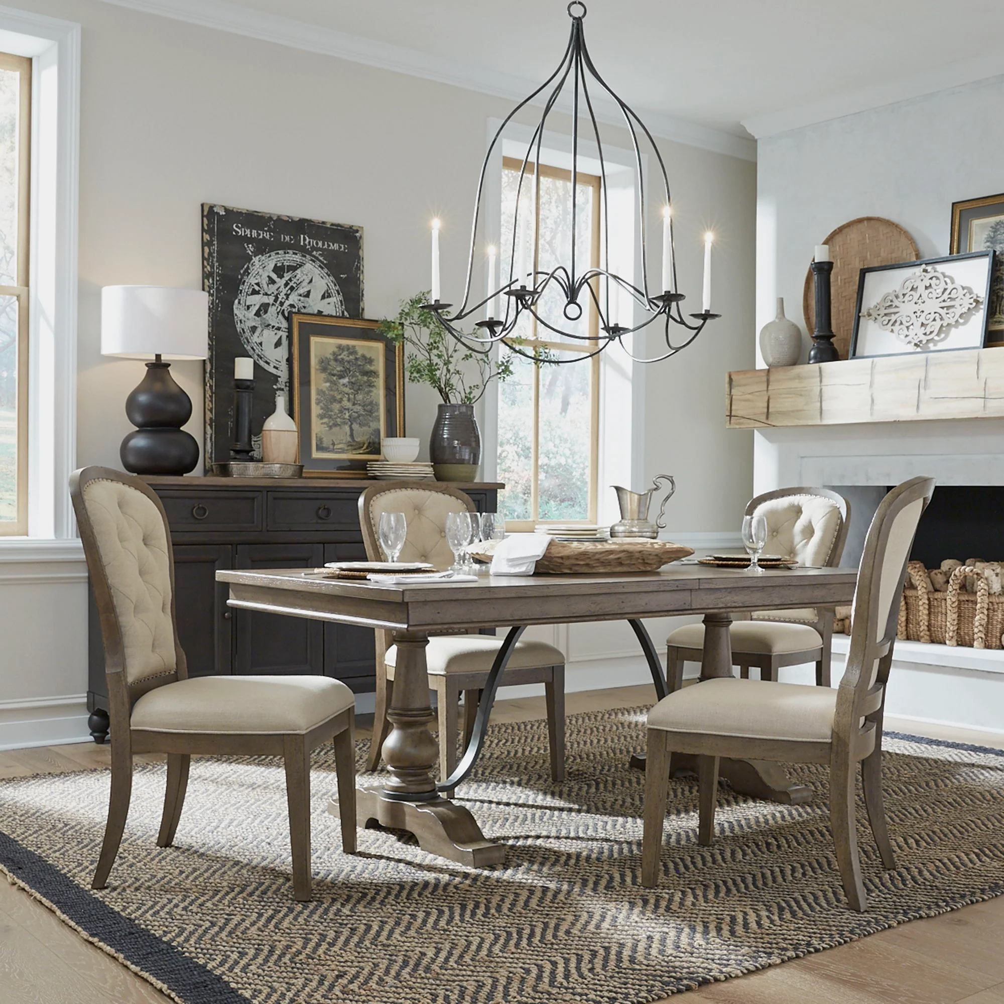 Americana Farmhouse – Dining Room Trestle Table Set