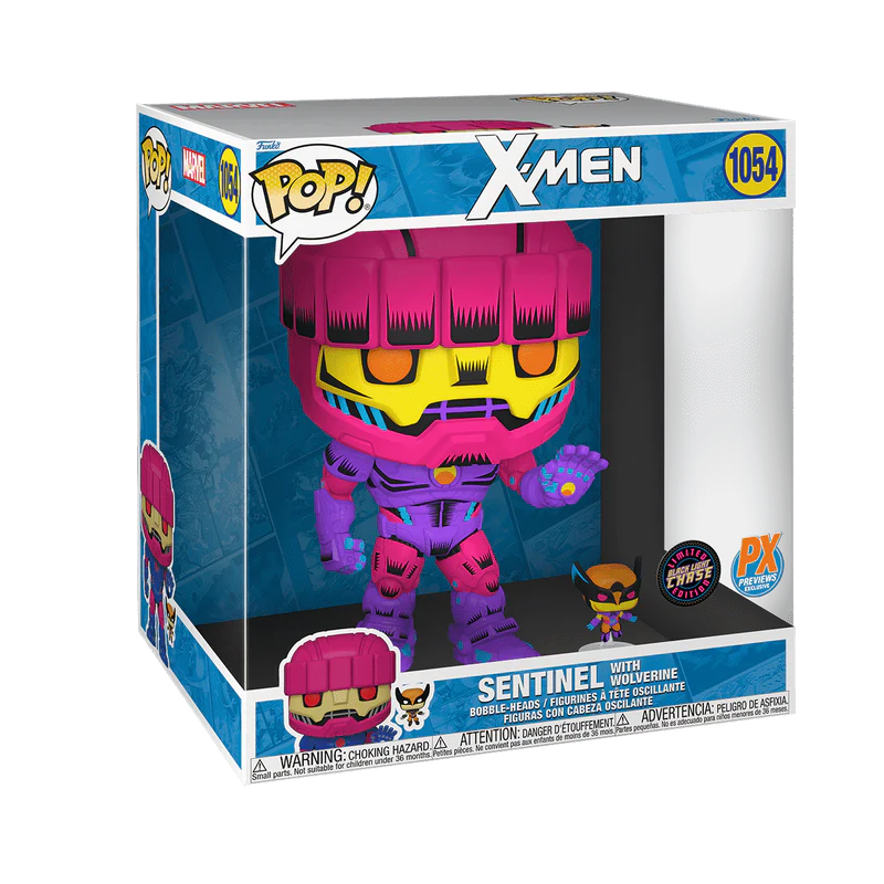 Funko Pop! Jumbo: X-Men Sentinel with Wolverine Black Light Chase Exclusive