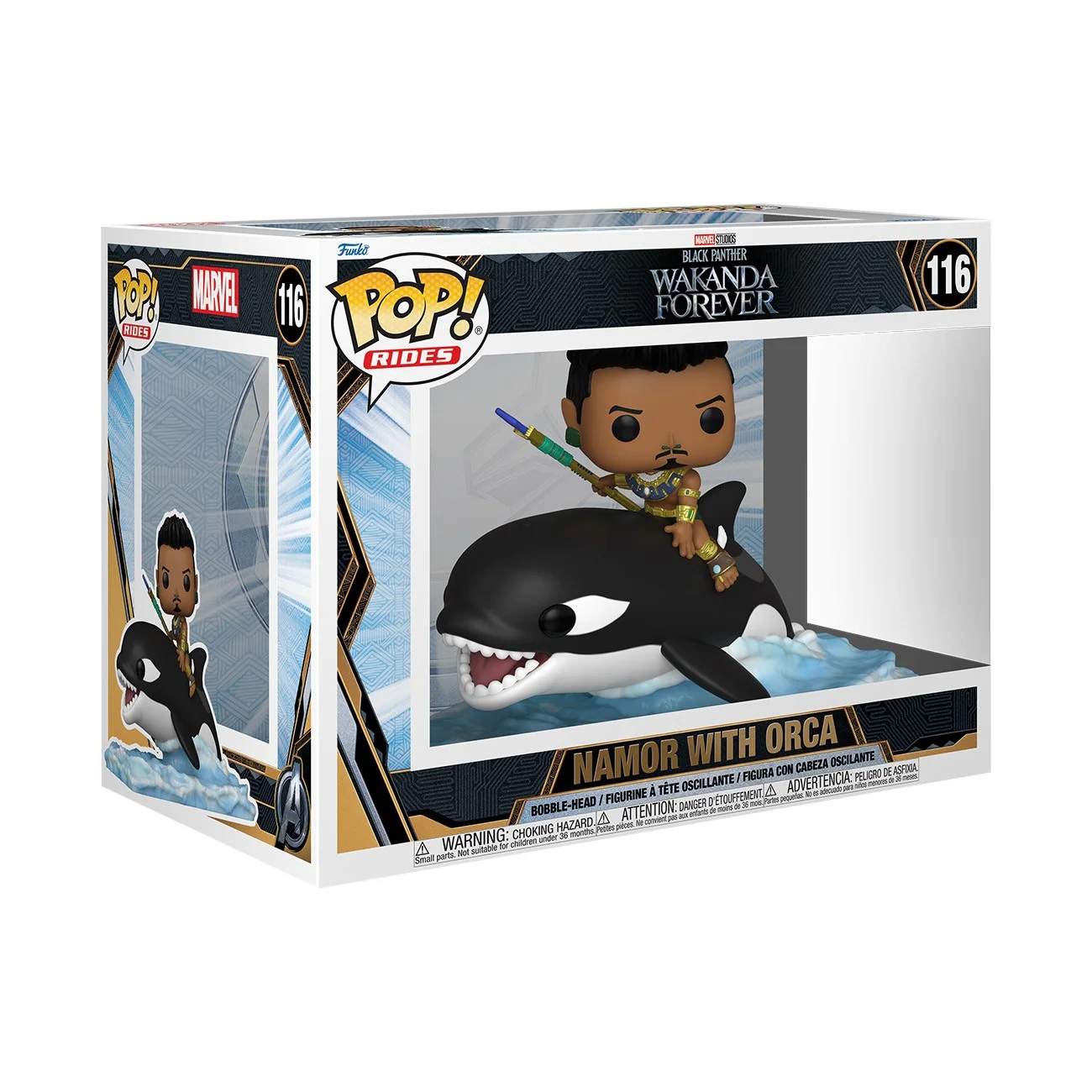 Funko Pop! Ride Super Deluxe Marvel: Black Panther Wakanda Forever - Namor With Orca - Image 2