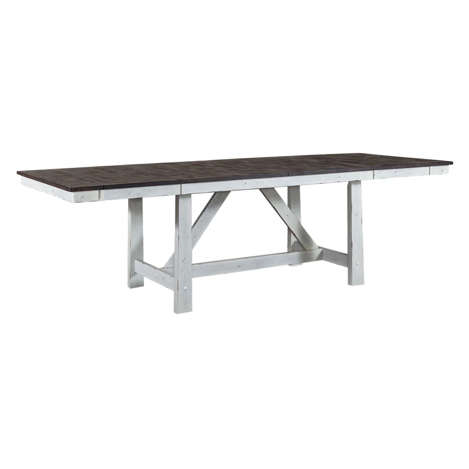 Farmhouse - Trestle Table - Two Tone White / Wood Tone - Image 2