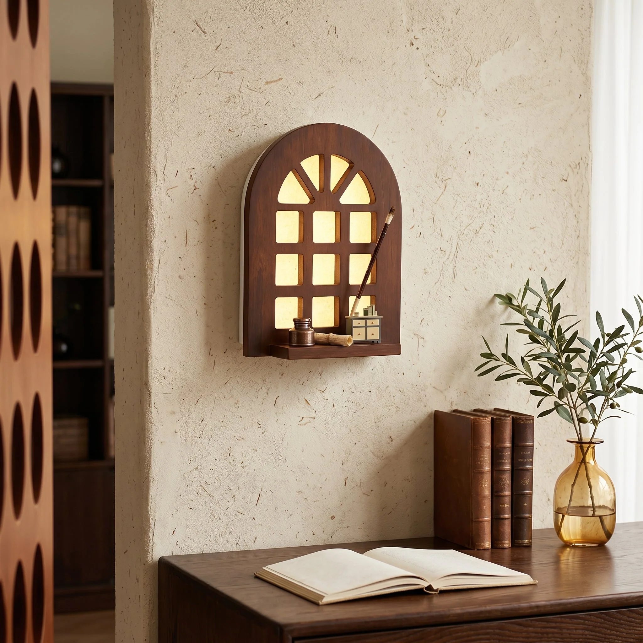 Warm Glow Arch Window Shelf Lamp - Image 2