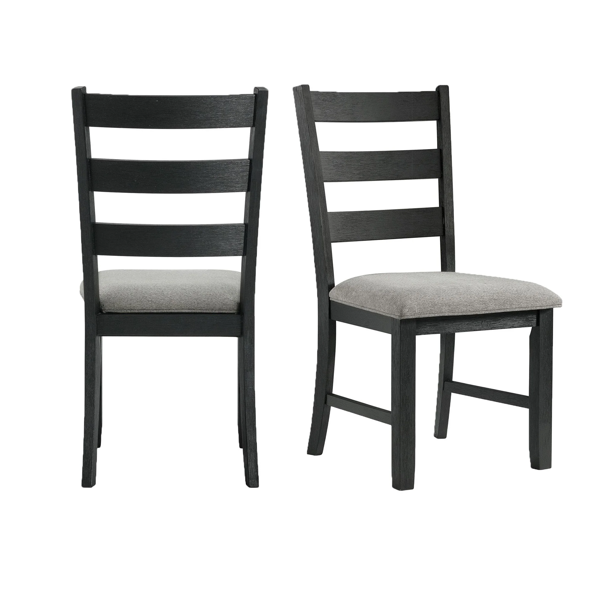 Martin - Dining Side Chair With Gray Fabric (Set of 2) - Black Finish - Image 1