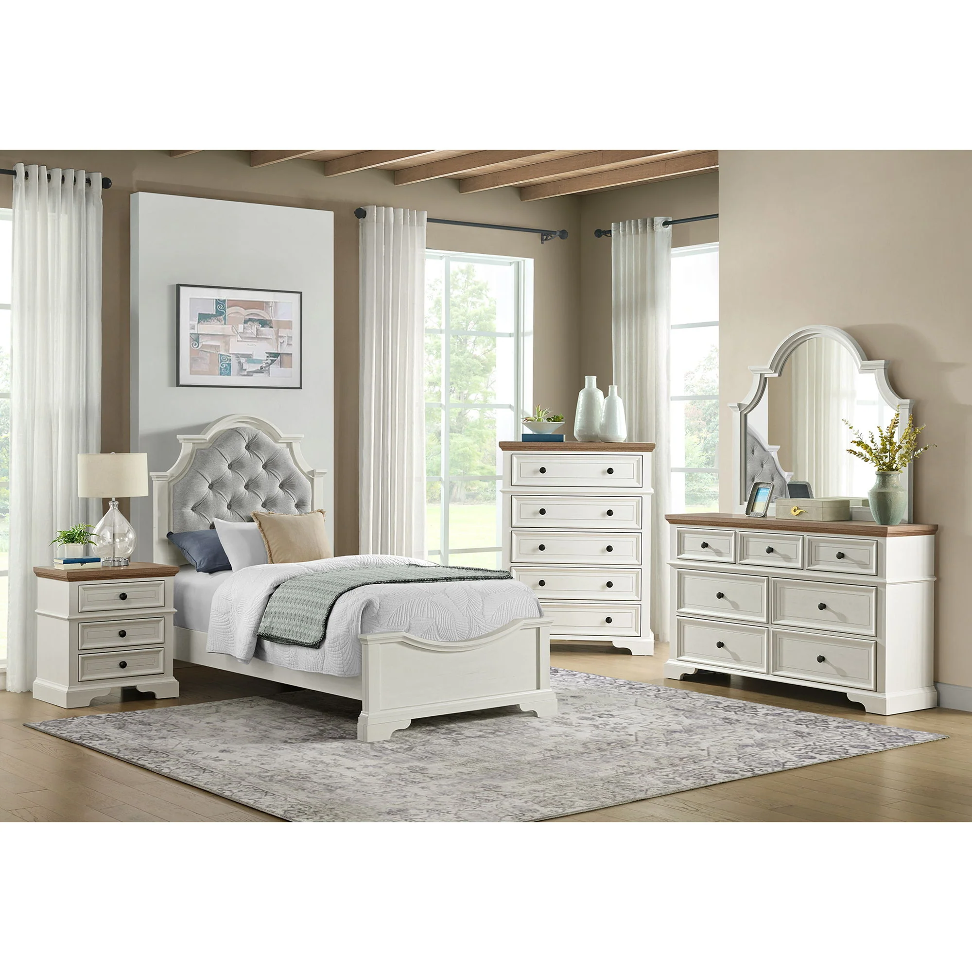 Eastwood - Youth 5-Drawer Chest - Brown And White - Image 3