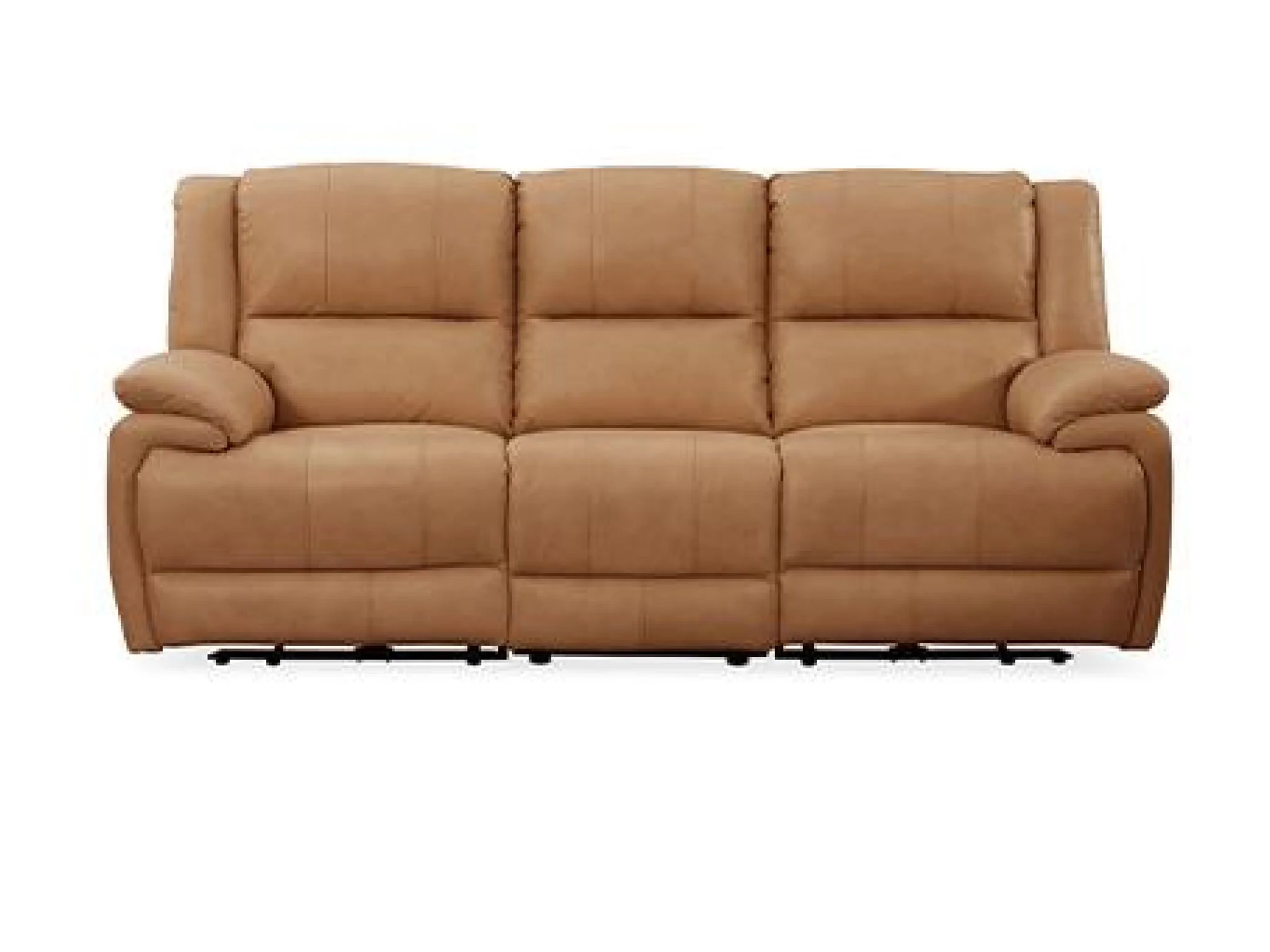 Manwah Power Dual Reclining Leather Sofa - Madrid Canyon - Image 1