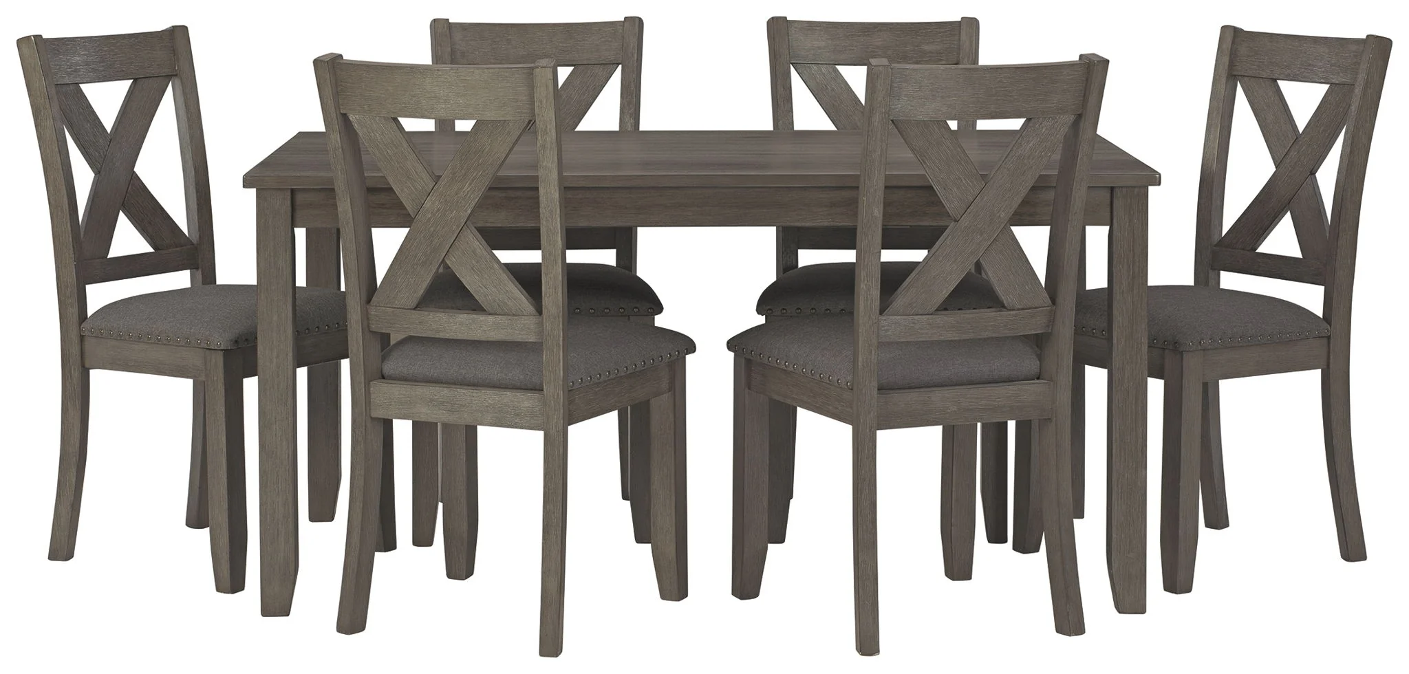 Caitbrook - RECT DRM Table Set (Set of 7) - Gray - Image 3