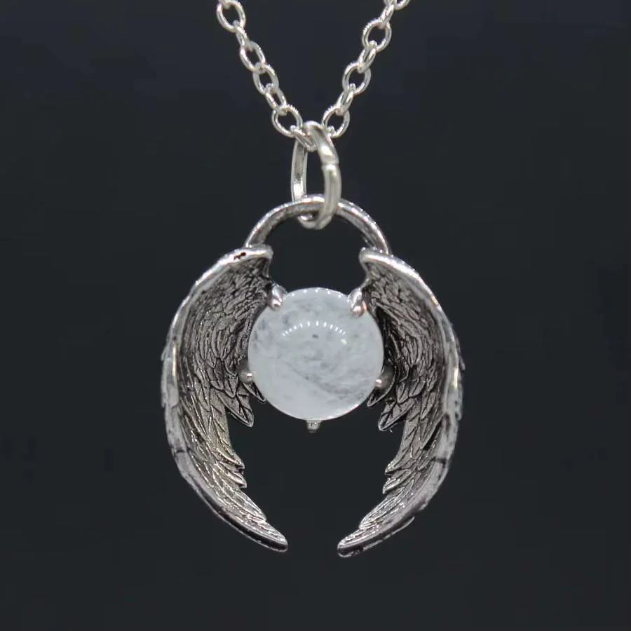 Creative Eagle Wings Feather Glowing Ball Necklace - Image 3
