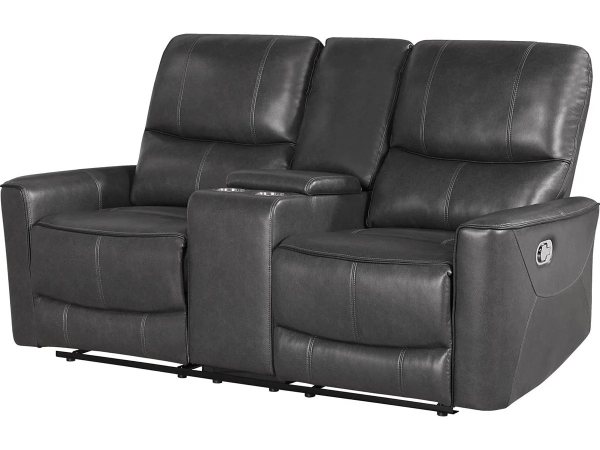 Global 72" Reclining Loveseat - Charcoal - Image 1