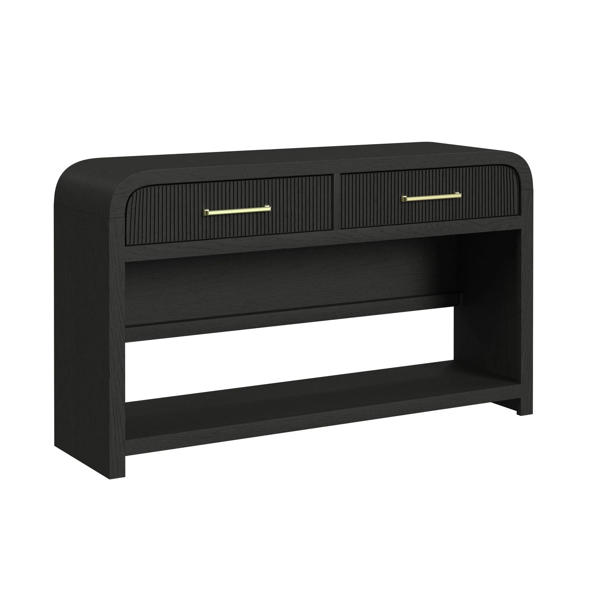 Ridgemont – Sofa Table With Bottom Shelf – Black With Grain