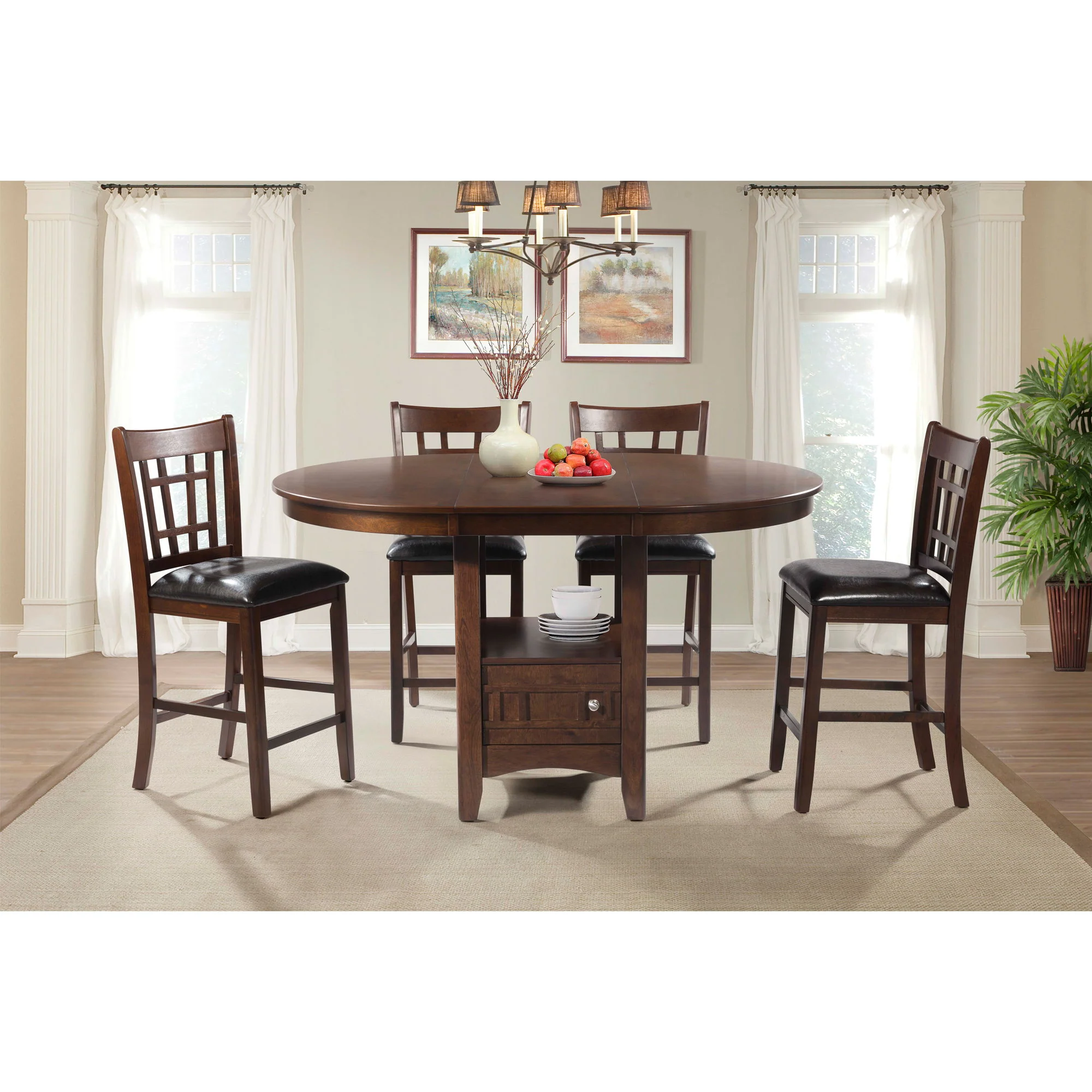 Max - Pub 5 Piece Dining Set - Walnut - Image 3