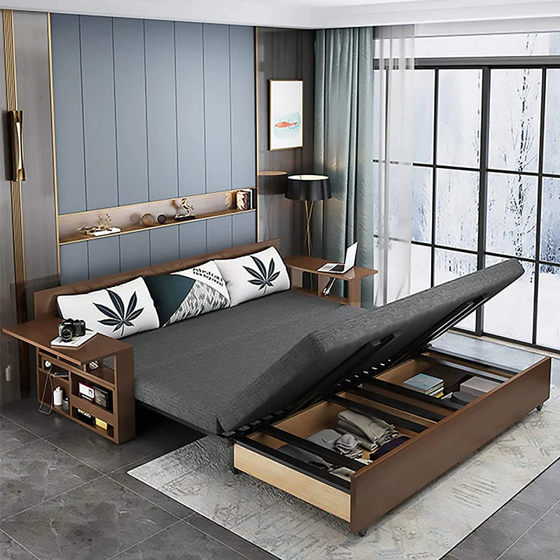 Desk Compact Multifunctional Wooden Minimalist Sofa Bed