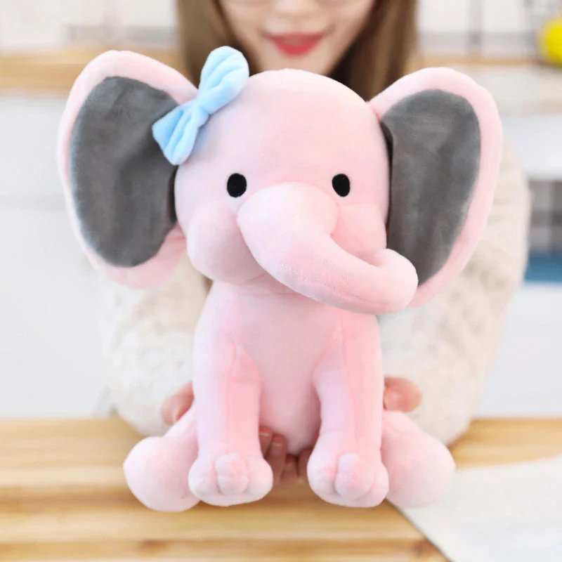 Cute Plush Grey Elephant Pillow Dolls for Baby