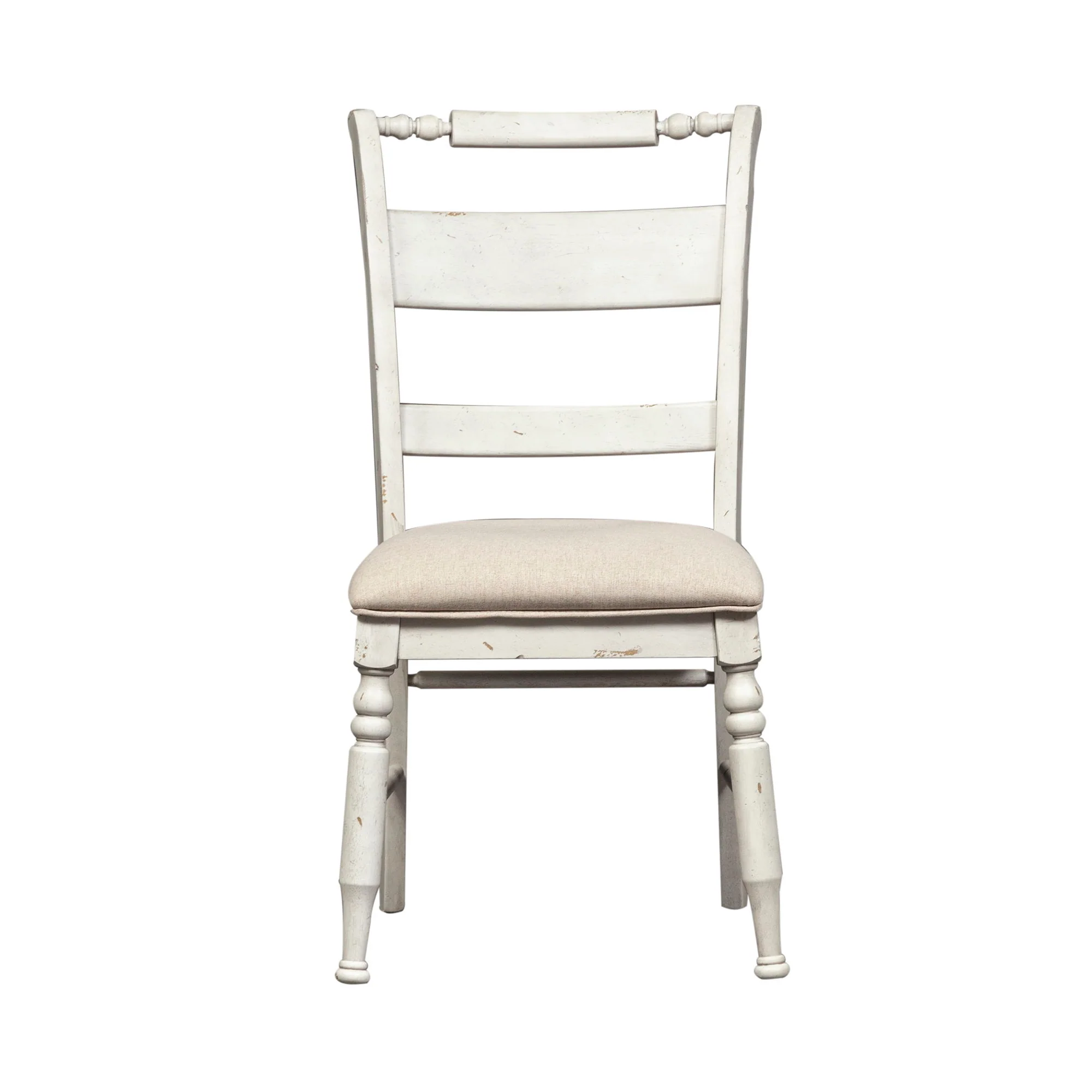 Whitney - Slat Back Side Chair - Antique Linen / Weathered Gray - Image 3