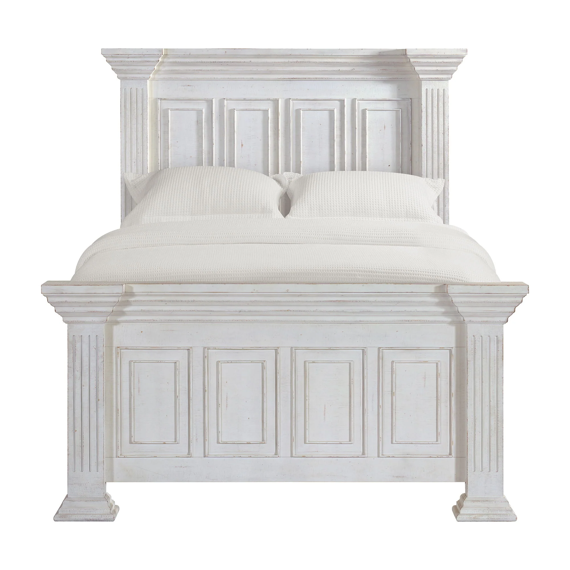 Heather - Queen Panel Footboard With Slats - Rustic White - Image 2