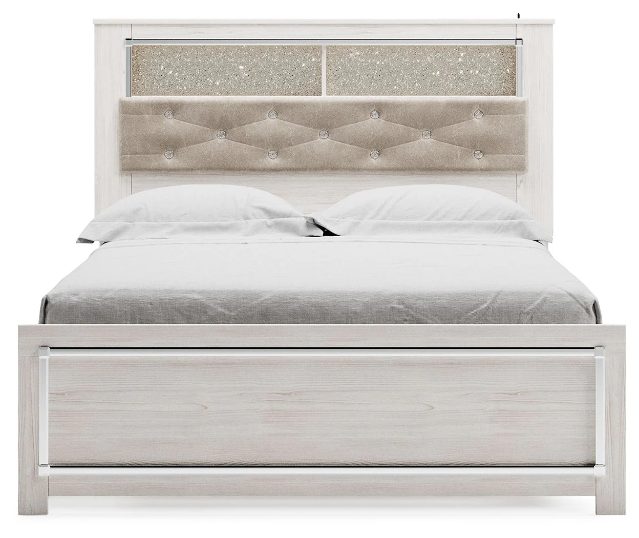 Altyra - Queen Panel Bookcase Bed With Roll Slats - White - Image 2