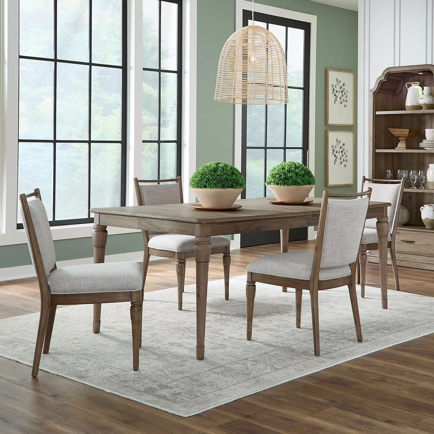 Hickory Grove – Rectangular Table Set With Upholstered Chairs