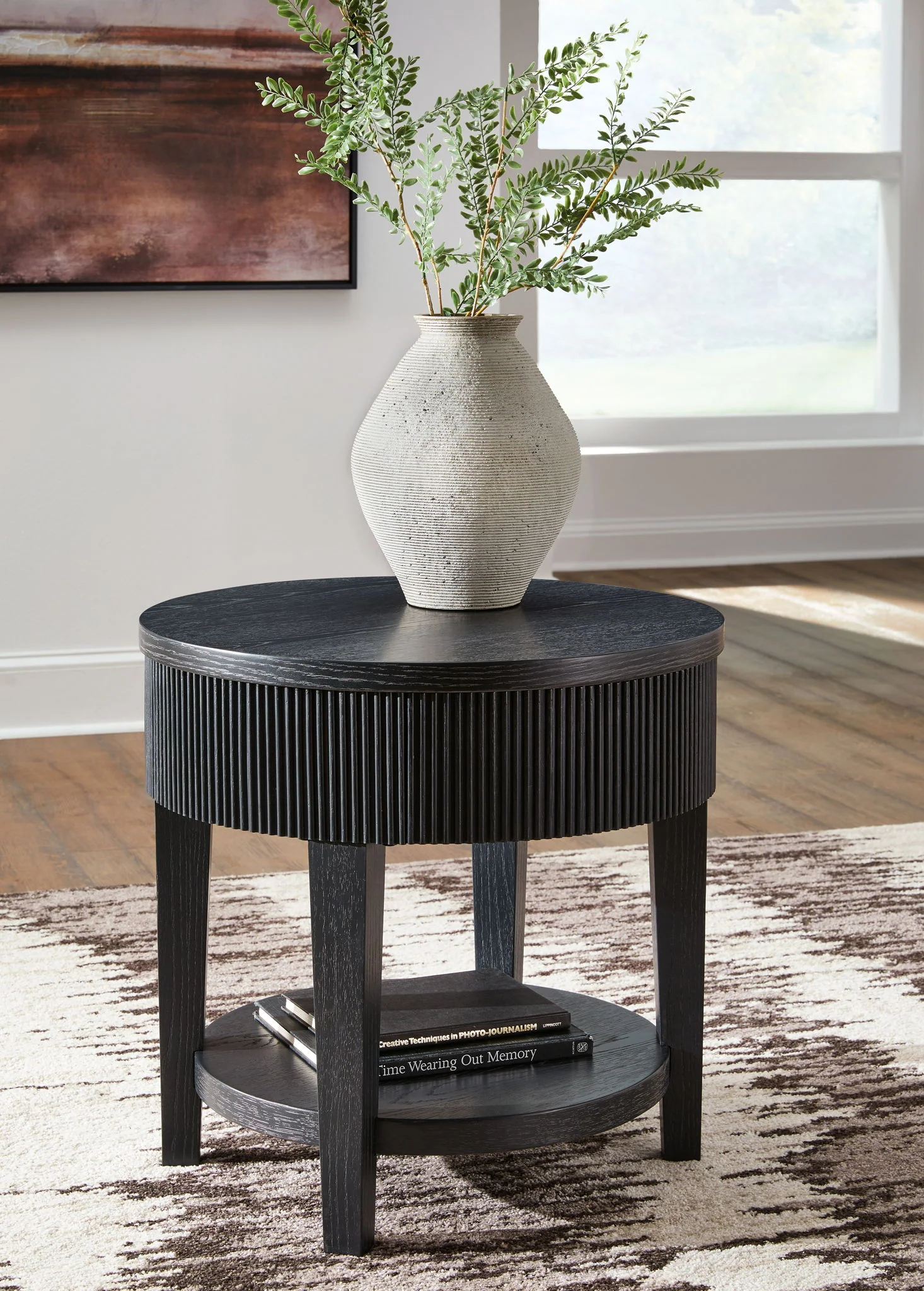 Marstream - Round End Table - Black - Image 2