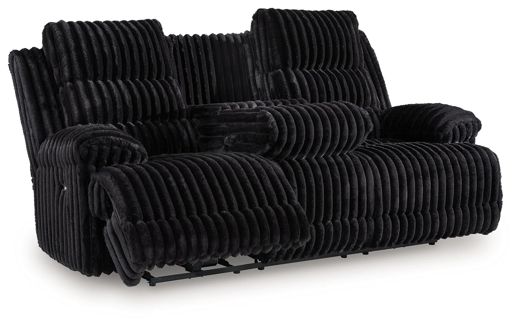 Rhine Falls - Reclining Power Sofa With Drop Down Table - Onyx - Image 1