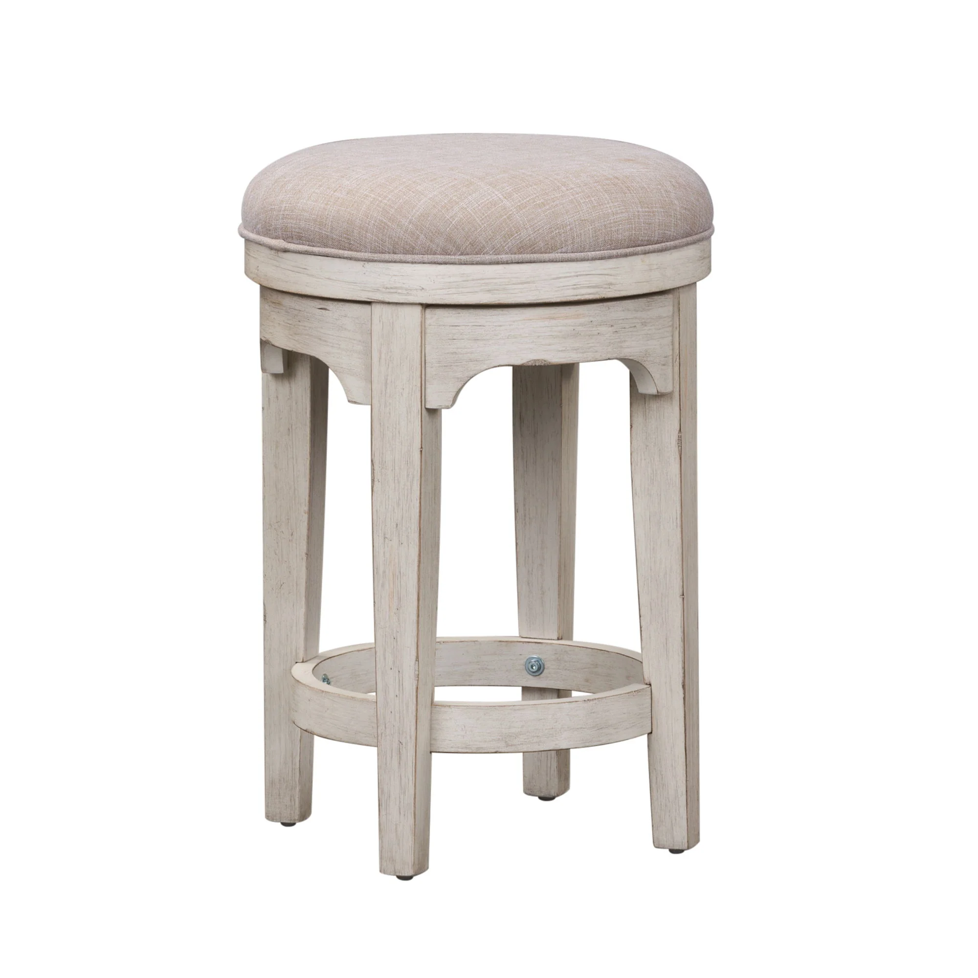 Farmhouse Reimagined - Console Swivel Stool - Antique White / Chestnut Tops - Image 2