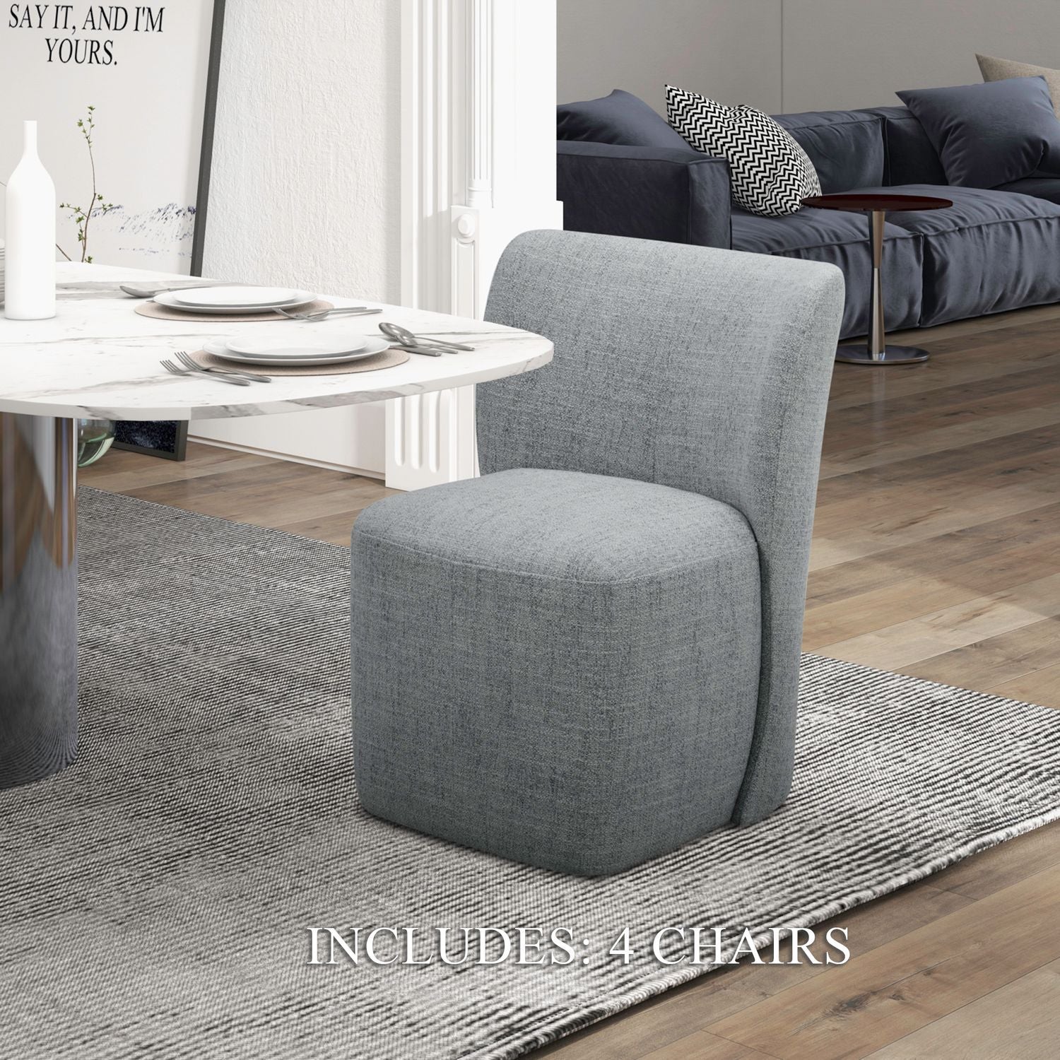 Accent Dining - Fabric Dining Chairs (Set of 4) - Image 3