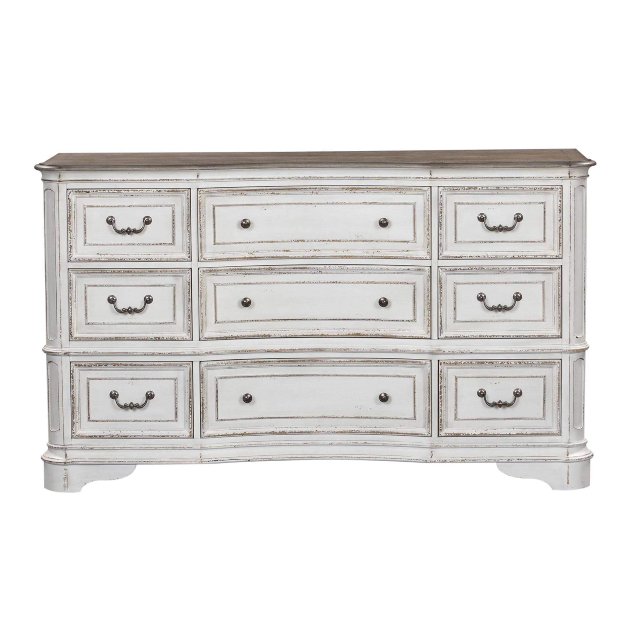 Magnolia Manor - 9 Drawer Dresser - Antique White - Image 1