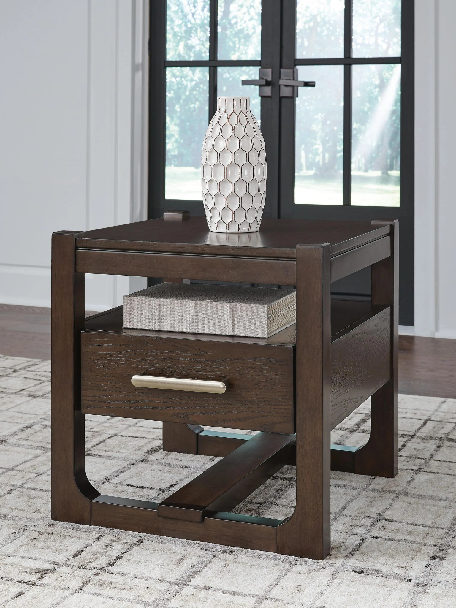 Breckington - Square End Table - Dark Brown - Image 3