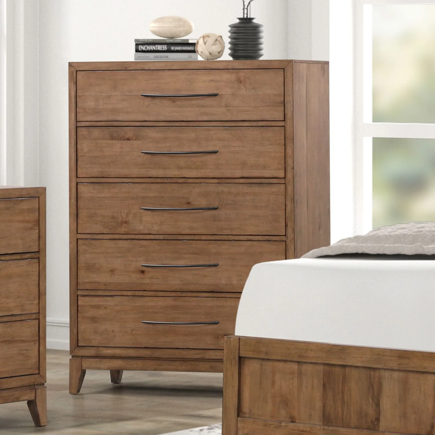 Shaker Lakes - 5 Drawer Chest - Harvest Brown - Image 1
