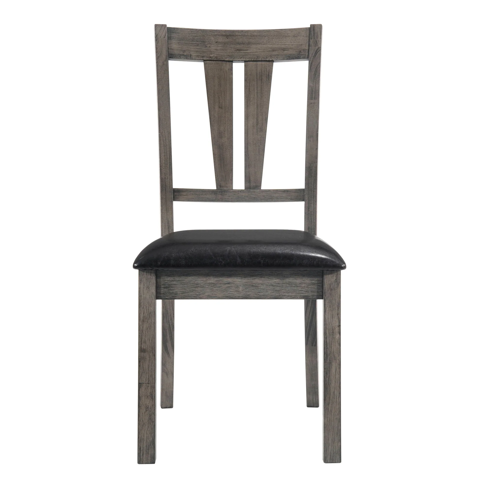 Nathan - Fan Back Chair With PU Seat (Set of 2) - Gray Oak - Image 3