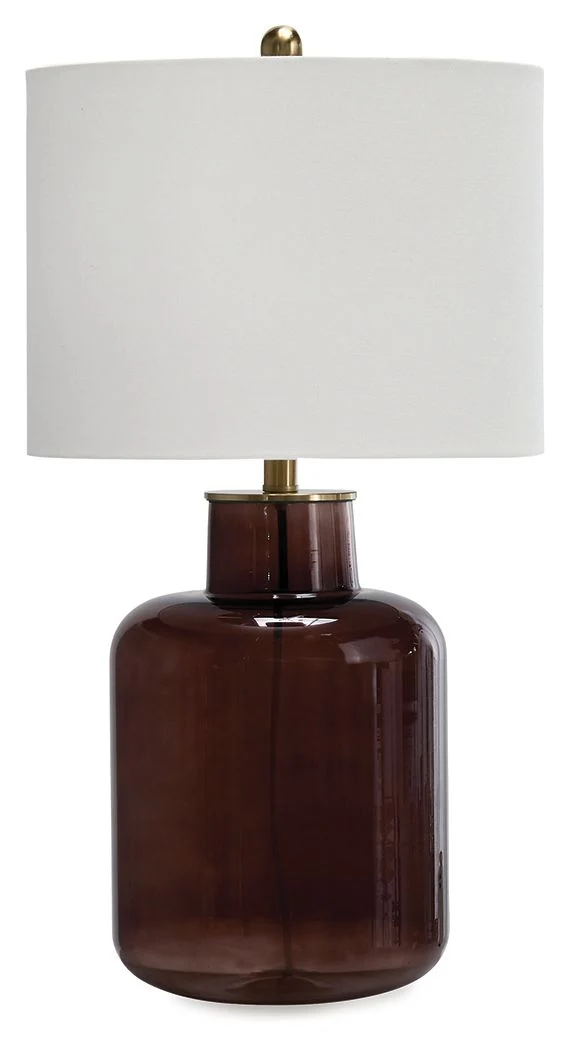 Mette - Glass Table Lamp - Brown / Gold Finish - Image 1