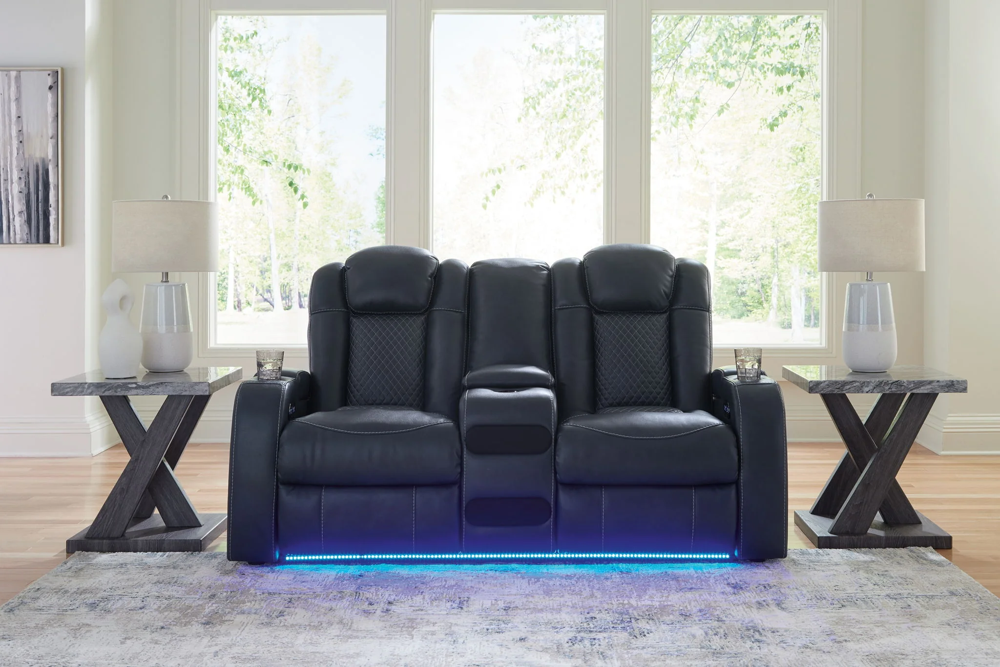 Fyne-dyme - Power Reclining Loveseat With Console/Adj Hdrst - Image 3