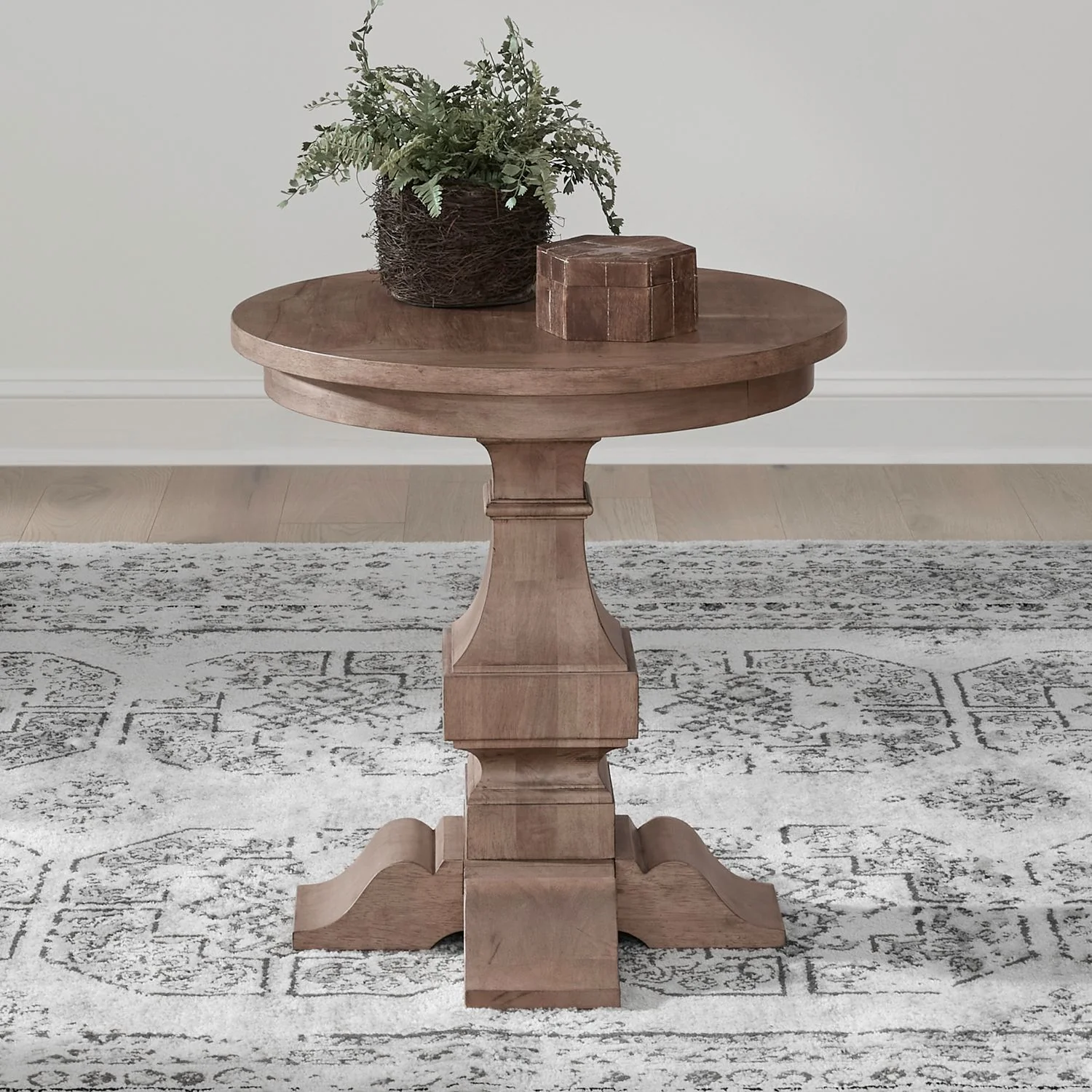 Haven Hills – Round End Table – Camel Beige
