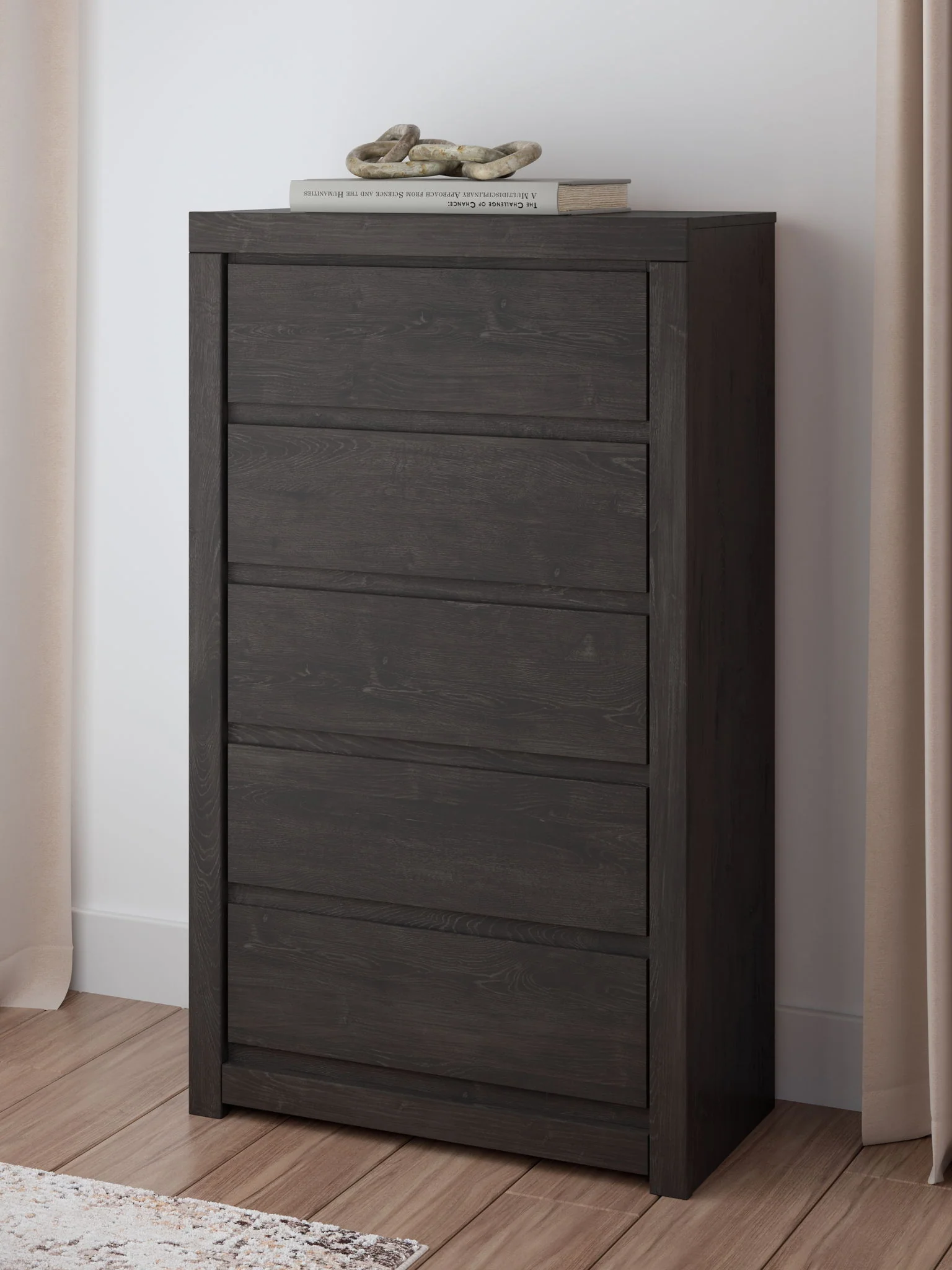 Fraluna - Five Drawer Chest - Charcoal - Image 3