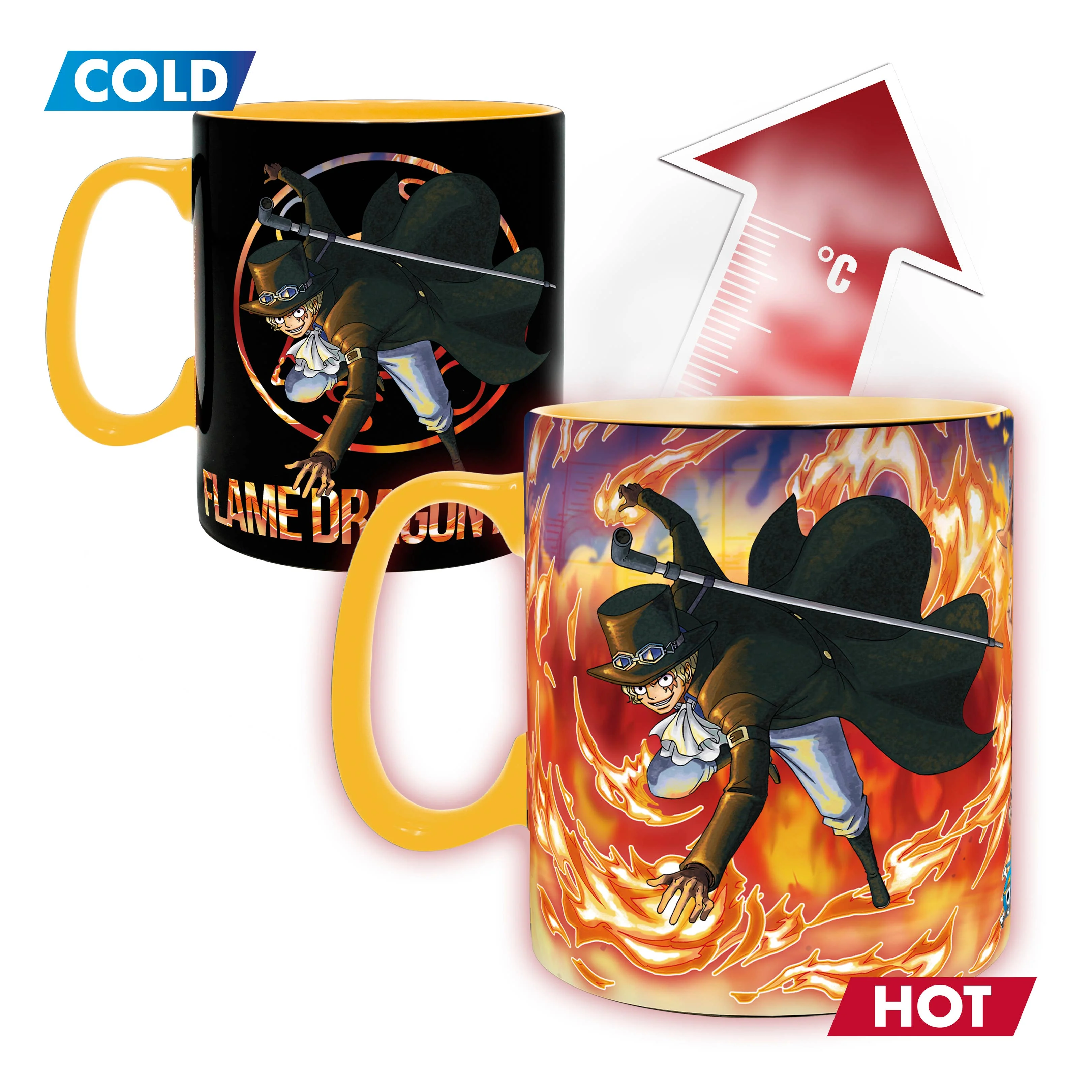 One Piece Luffy & Sabo Magic Heat Change Ceramic Mug 16Oz & Coaster Set - Image 3