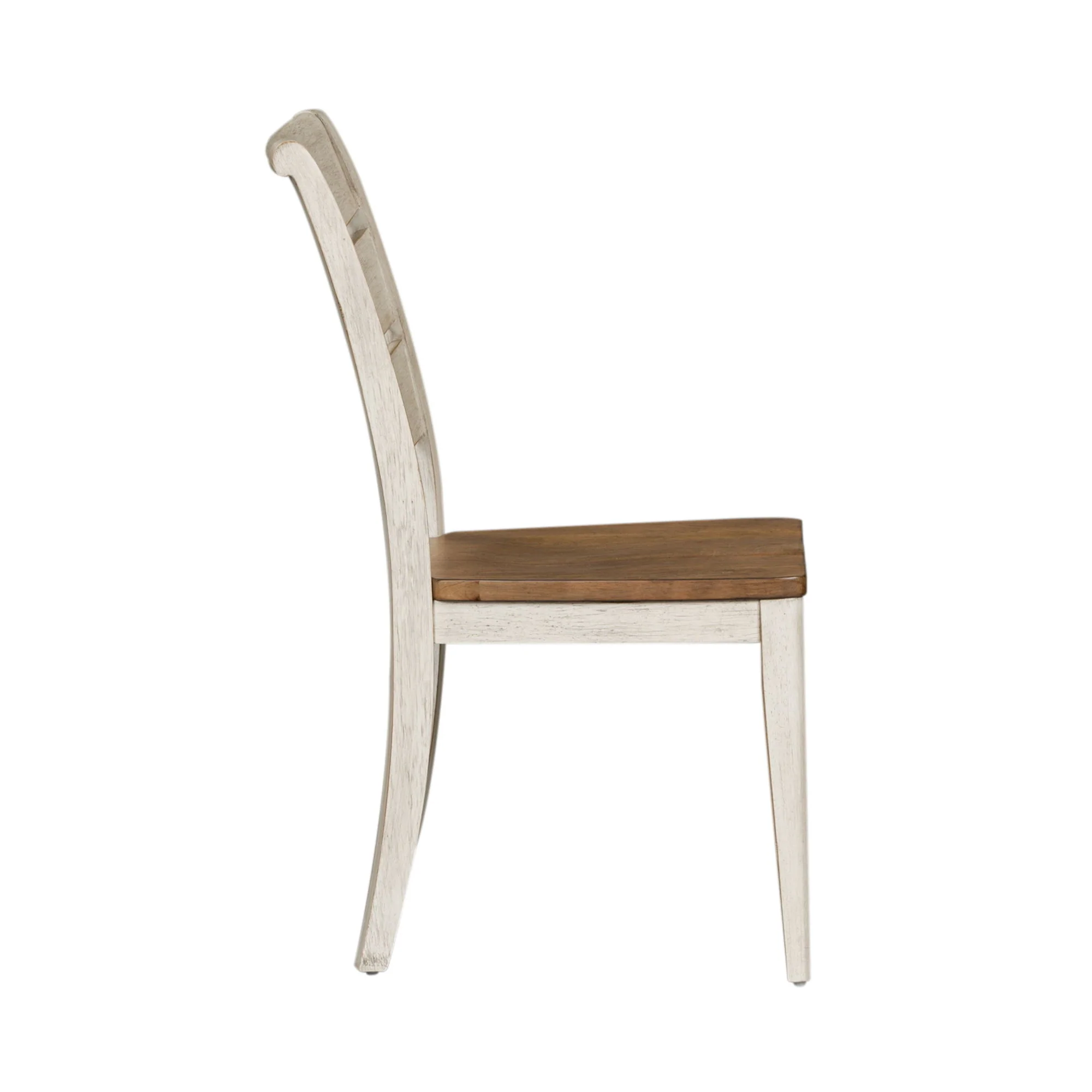 Farmhouse Reimagined - Ladder Back Side Chair - Antique White / Chestnut Tops - Image 3